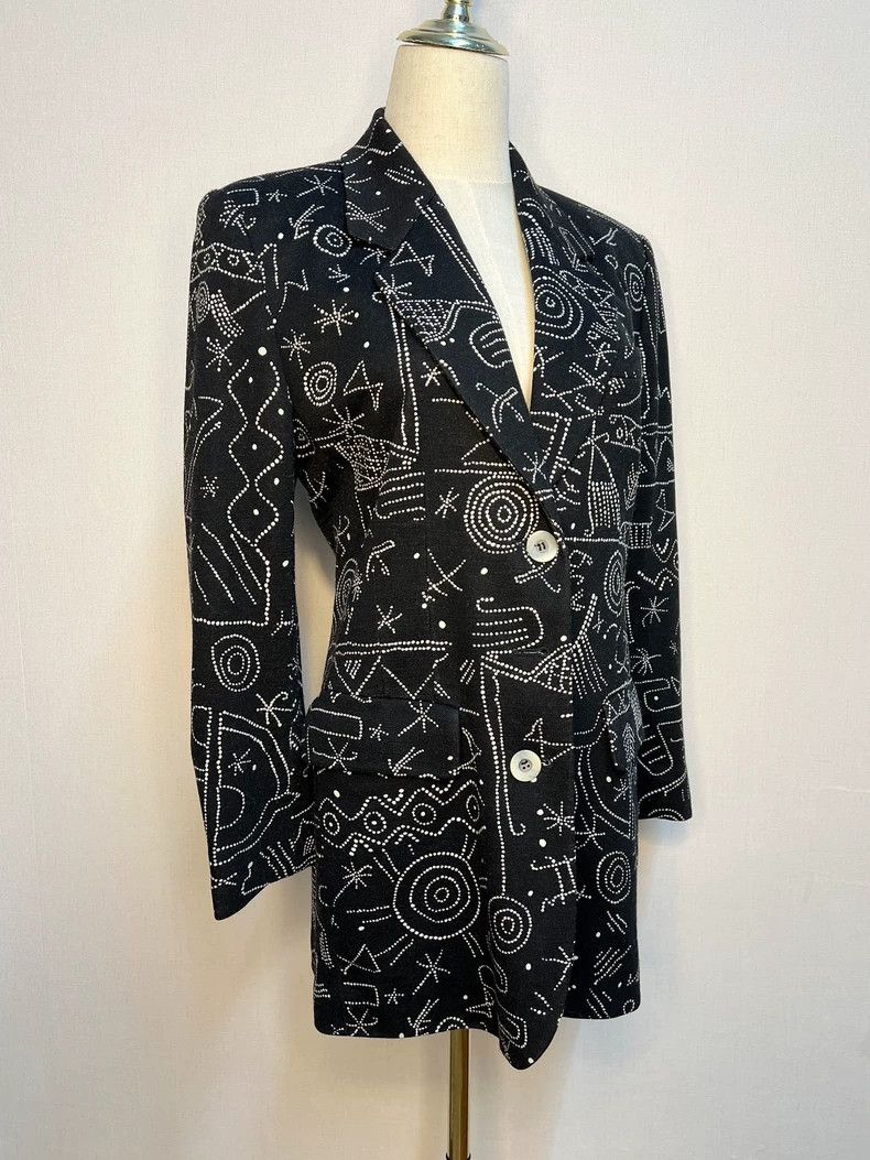 Kenzo KENZO Fun pattern wool mid-length suit jacket Size XS / US 0-2 / IT 36-38 - 2 Thumbnail