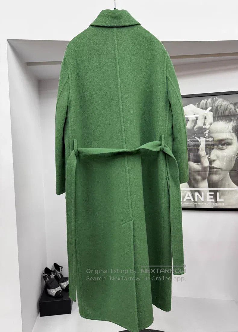 Hermes Hermes Green Double-Faced Cashmere Coat, Loose Fit Size 4XL / US 24-26 - 3 Thumbnail