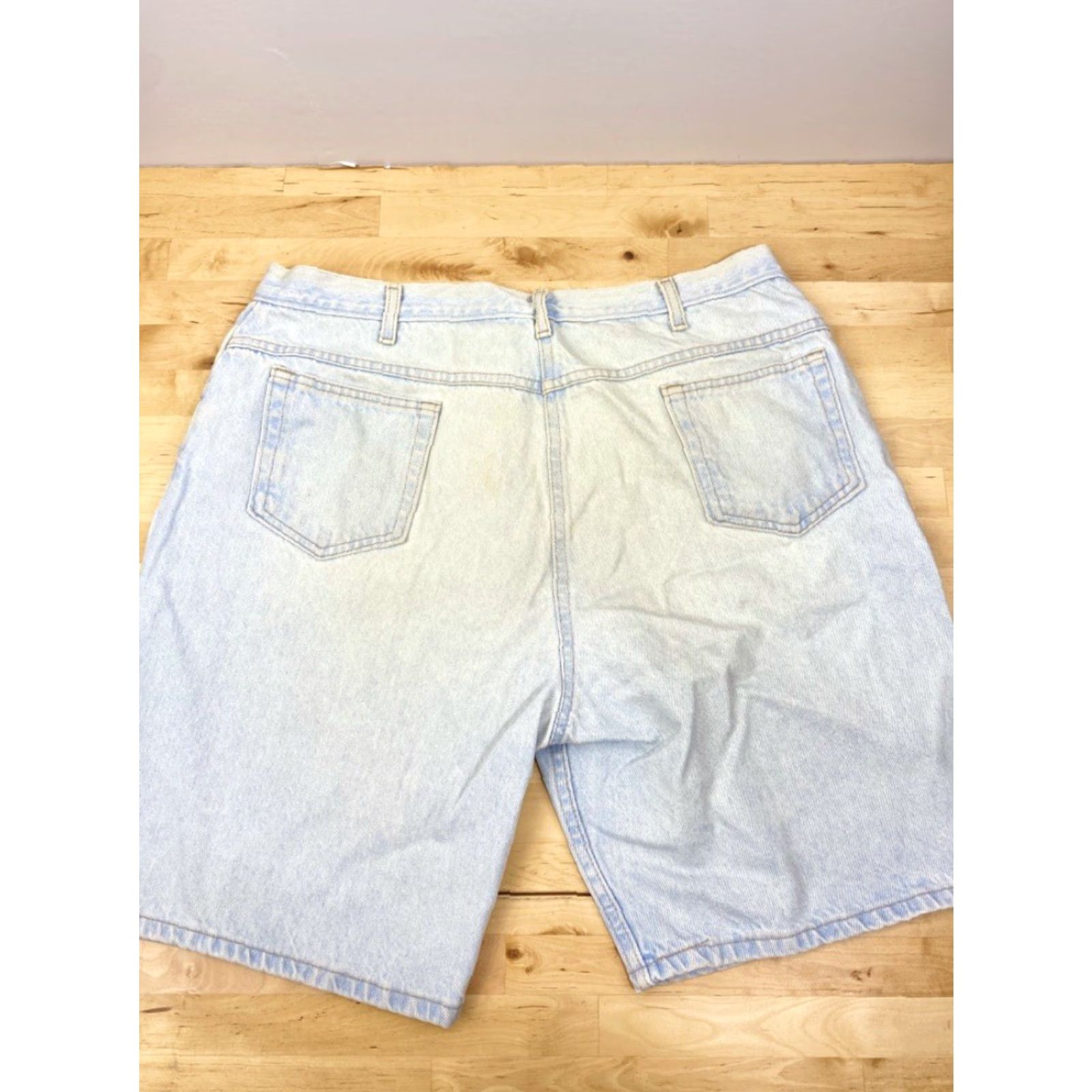 Denime VINTAGE Unbranded Denim Shorts Men 40 Blue Stone Wash 90s Casual Jeans 40 in Waist Mens Size US 40 / EU 56 - 2 Thumbnail