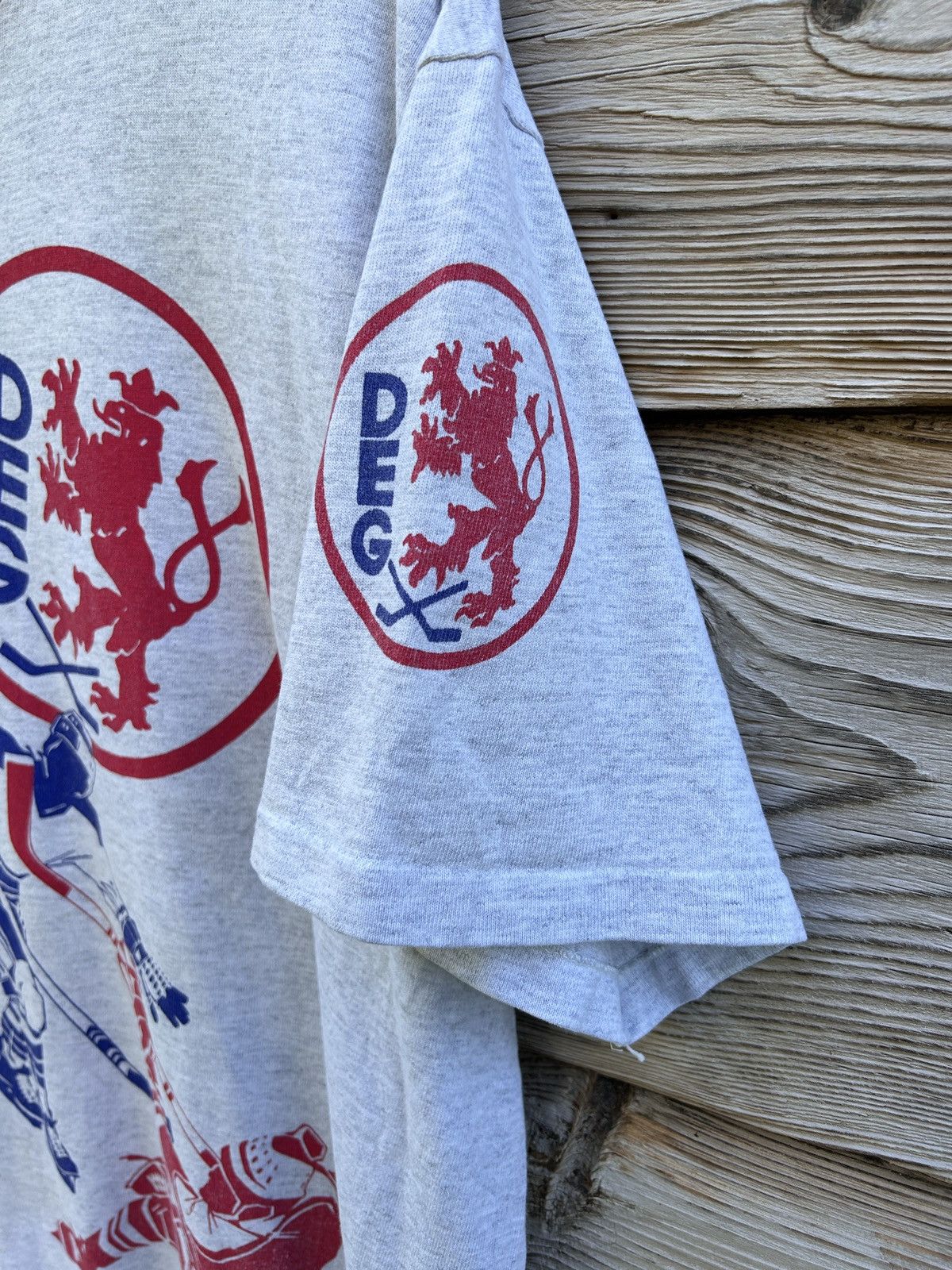 NHL 90s Vintage Dusseldorf Eishockey 1991 Metzen Embleme T-Shirt Size US M / EU 48-50 / 2 - 5 Thumbnail