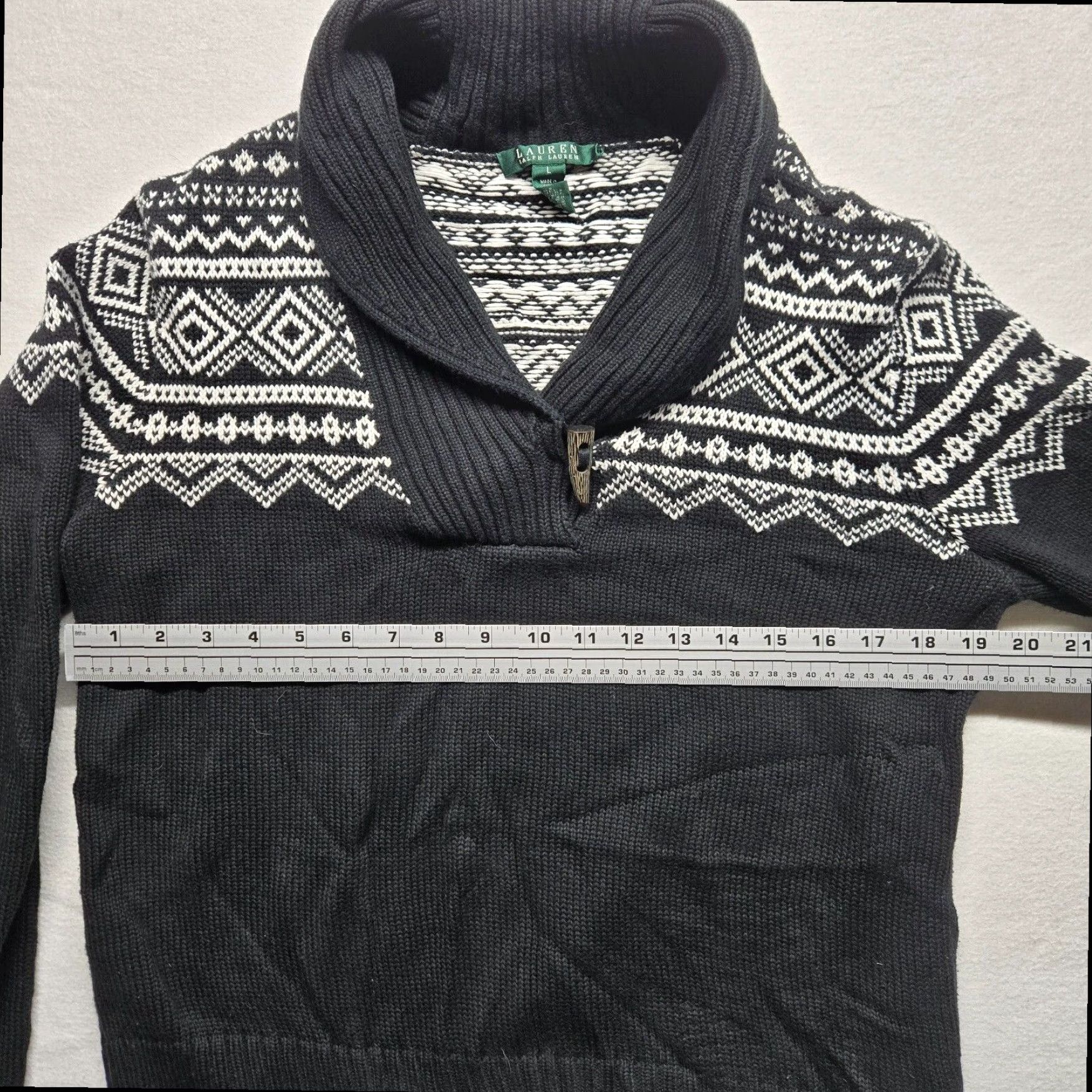 Ralph Lauren Ralph Lauren Classic Fit Heavy Knit Black Collared Pullover Sweater Women's Large Size L / US 10 / IT 46 - 4 Thumbnail