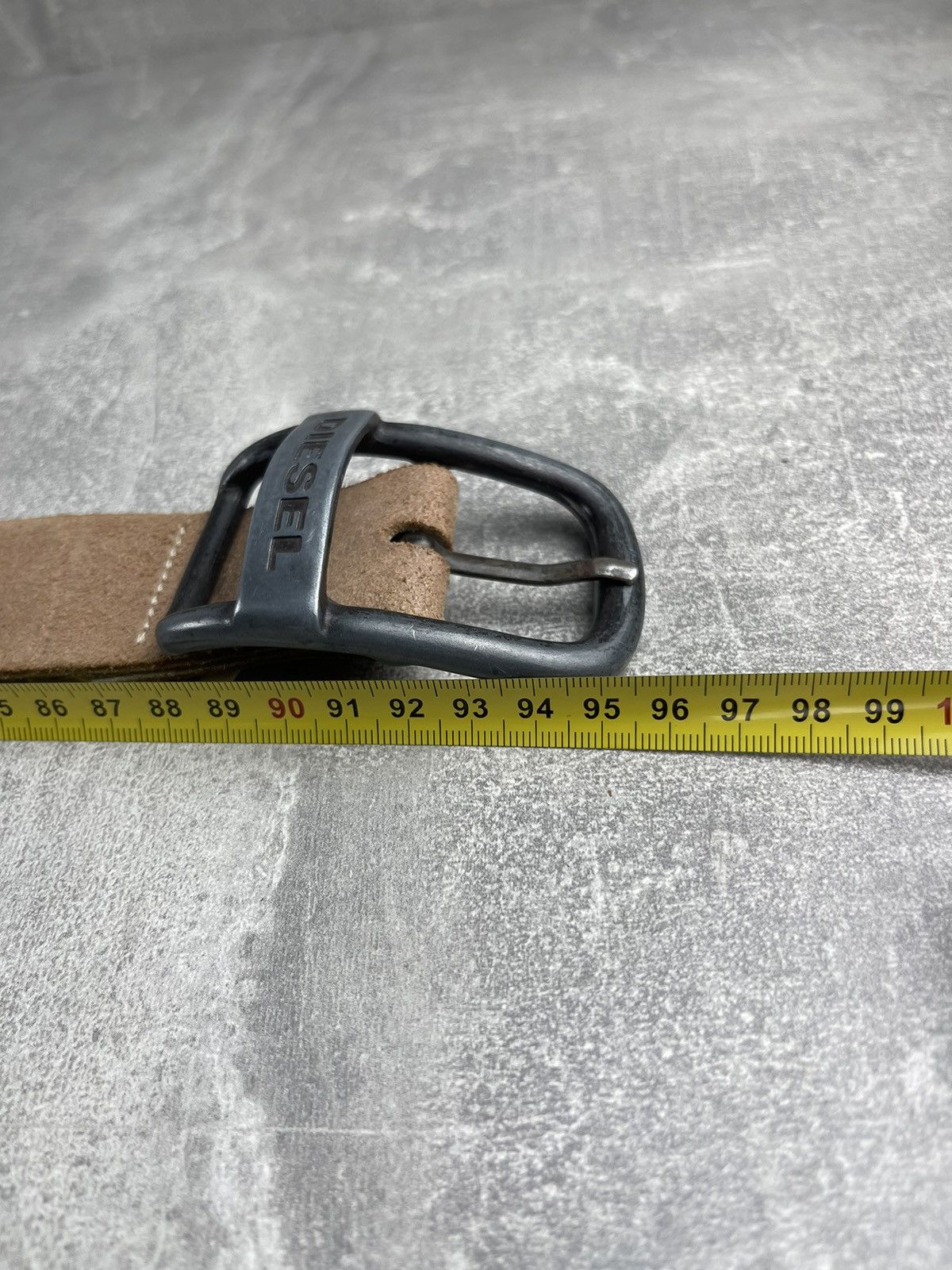 Diesel × Vintage Diesel Italy Y2K Brown Leather Belt with Black Buckle Logo Size ONE SIZE - 8 Thumbnail