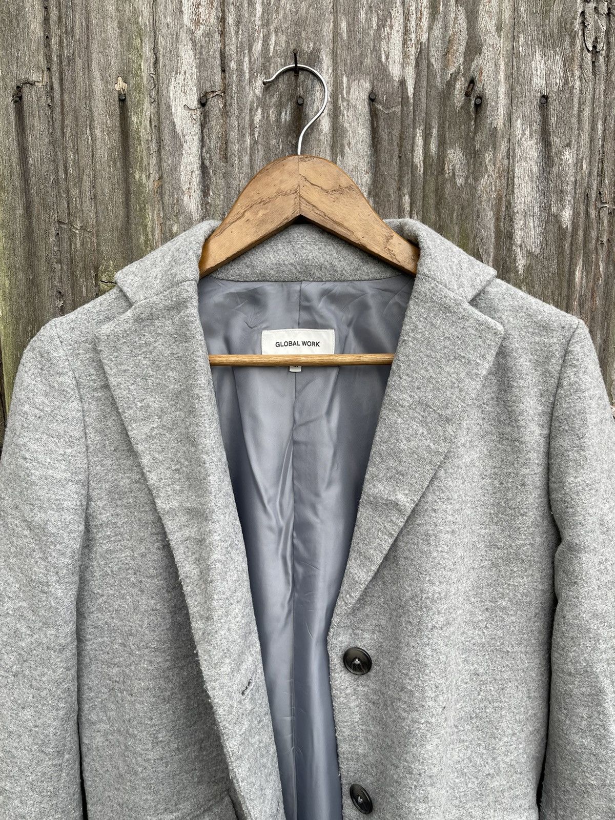 Global Work Global Work Grey Wool Blend Overcoat Classic Fit – Size M Size M / US 6-8 / IT 42-44 - 9 Thumbnail