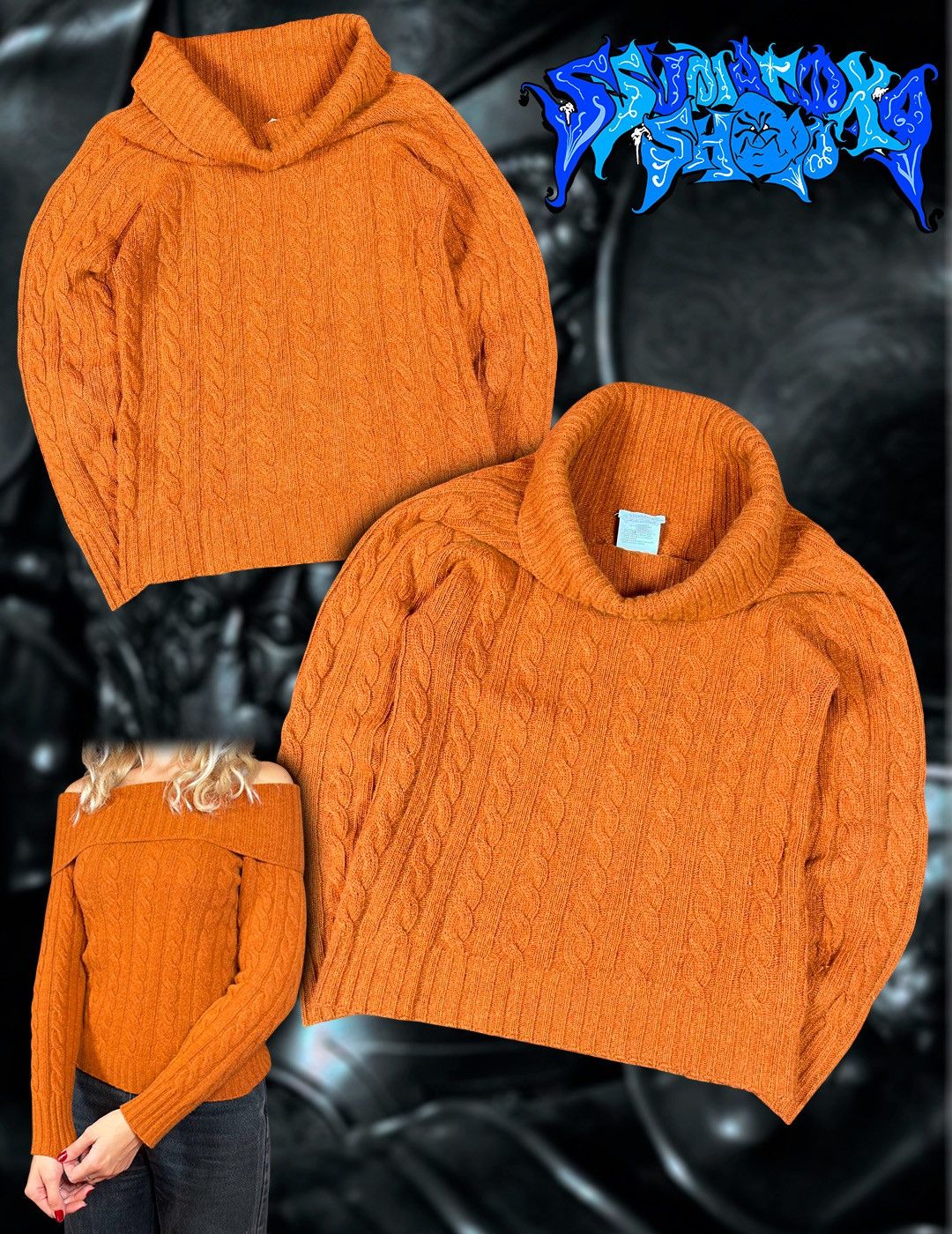 Max Mara Max Mara Orange Wool Cashmere Ribbed Turtleneck Knit Sweater Size S / US 4 / IT 40 - 1 Thumbnail
