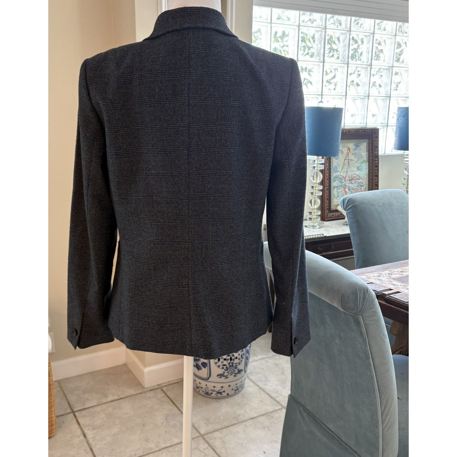 DKNY DKNY Glen Plaid Prince Of Wales Check Double Breasted Blazer Size M / US 6-8 / IT 42-44 - 9 Thumbnail