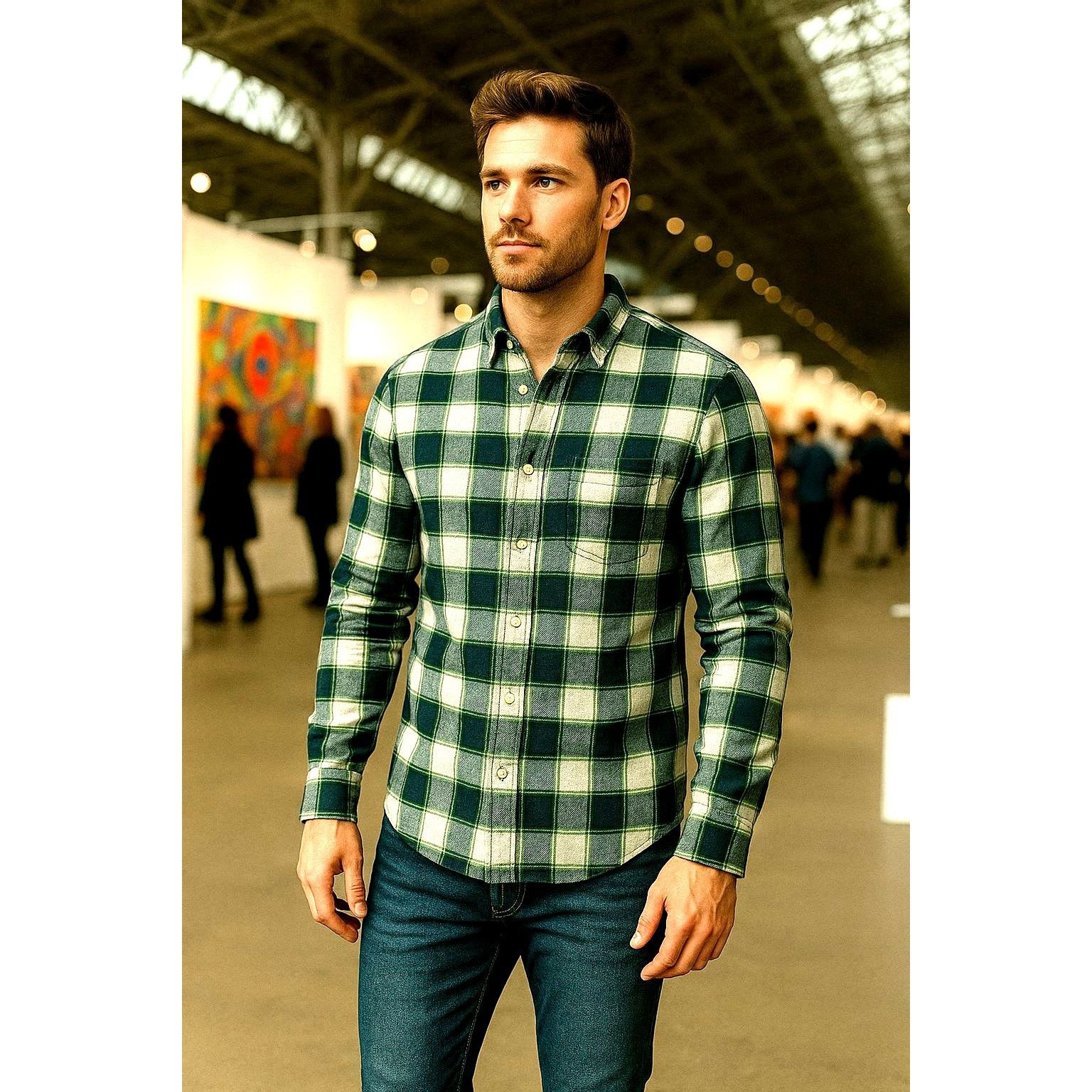 Abercrombie & Fitch Abercrombie Fitch Large Muscle Button Up Plaid Shirt  Green N | Grailed