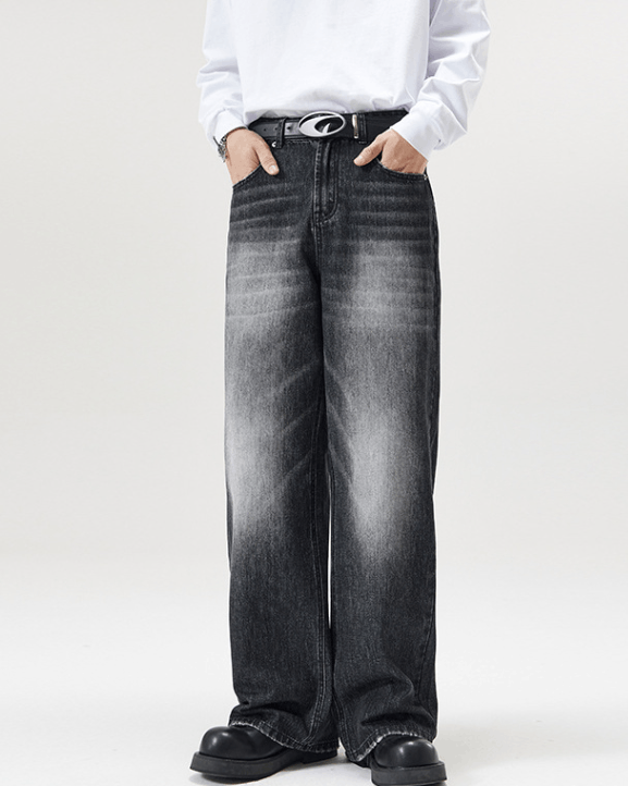 Japanese Brand × Jean Men's washed distressed loose straight wide-leg jeans Size US 32 / EU 48 - 1 Thumbnail