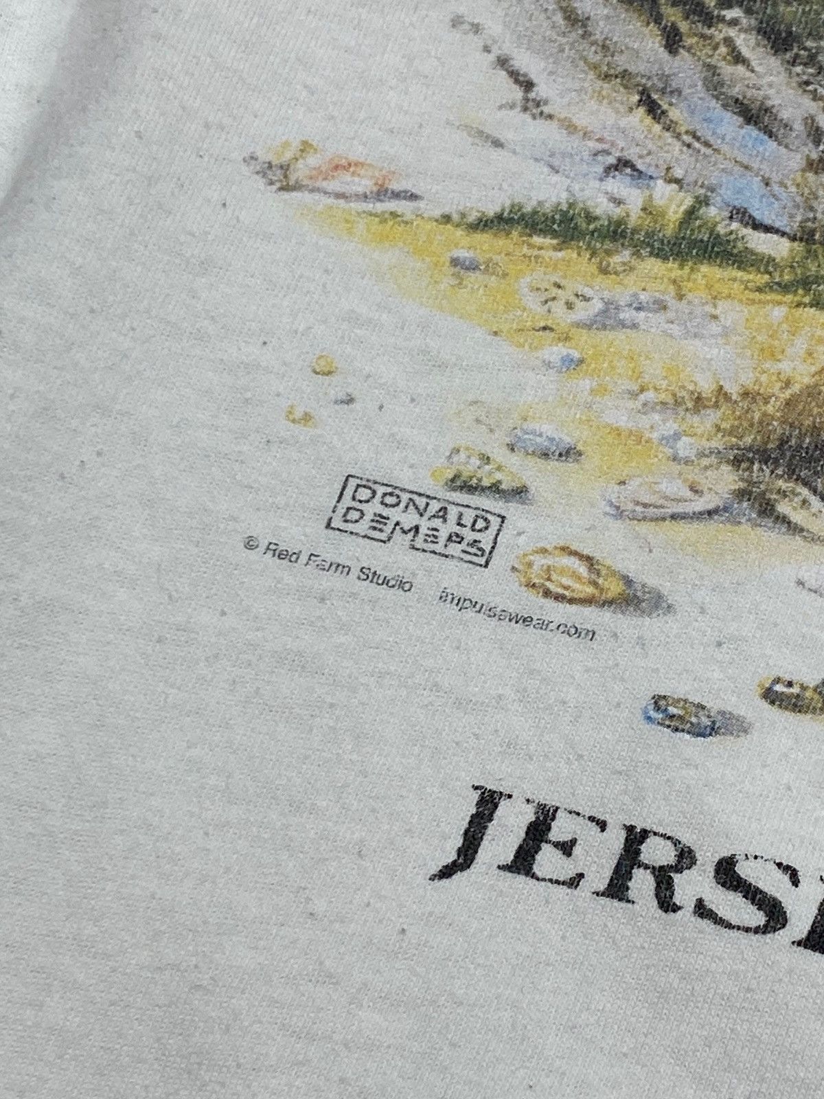 Delta Vintage JERSEY ISLAND SHORE White T- Shirt Delta US Made M Size US M / EU 48-50 / 2 - 3 Thumbnail