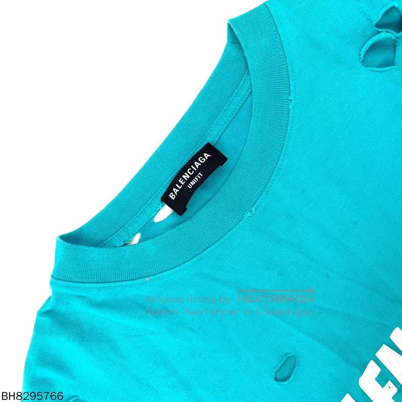 Balenciaga Balenciaga Letter print pattern distressed round neck shor Size US S / EU 44-46 / 1 - 4 Thumbnail