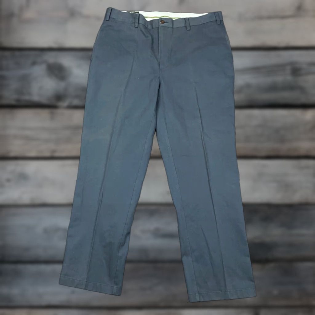 Orvis Orvis Gray Chino Pants Men's 38 Regular Flat Front Straight Leg Casual Workwear 90s Retro Size US 37 - 1 Thumbnail