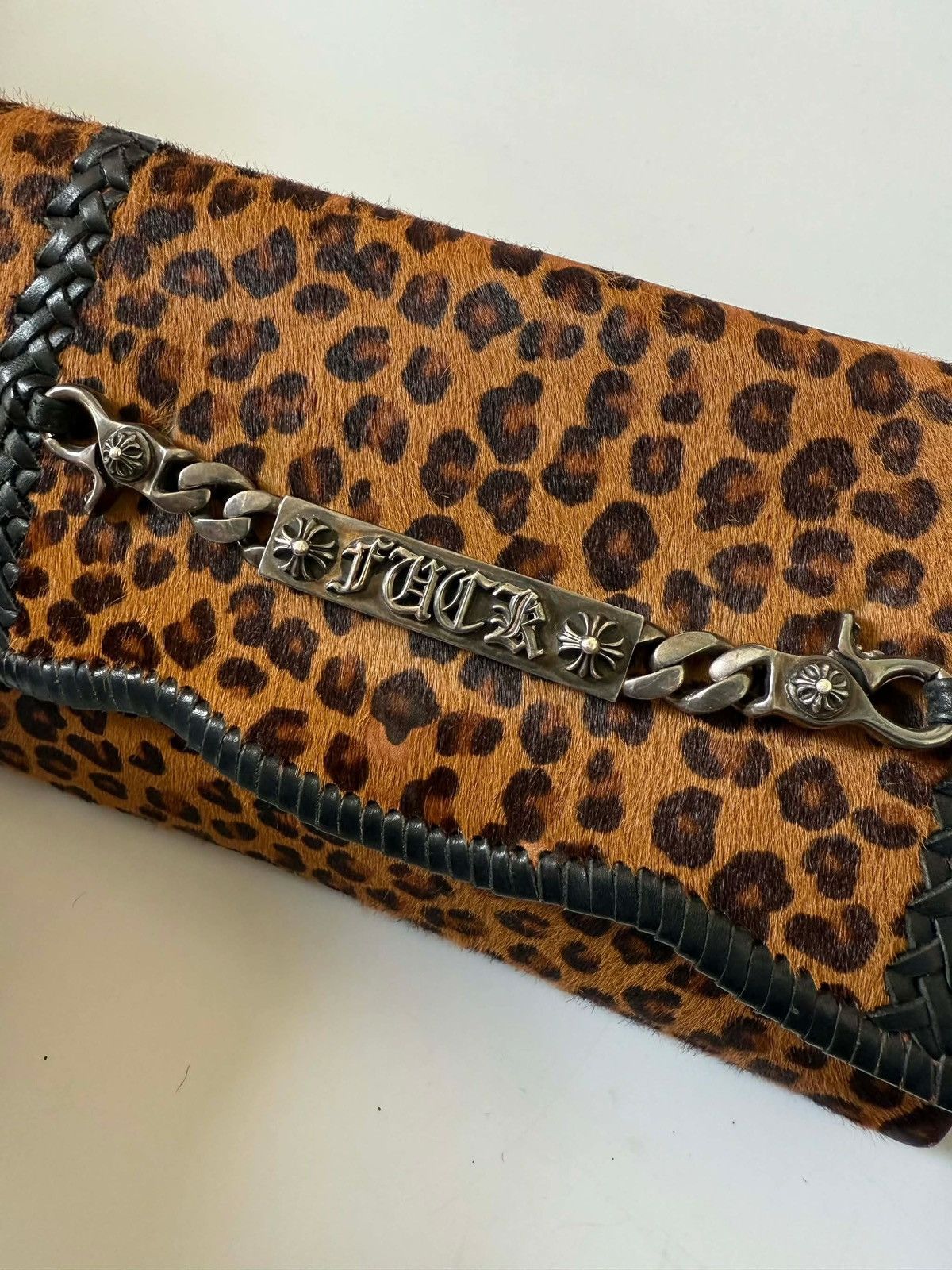 Chrome Hearts Chrome Hearts Leopard Pony Hair “Fuck you” Clutch Bag Size ONE SIZE - 10 Thumbnail