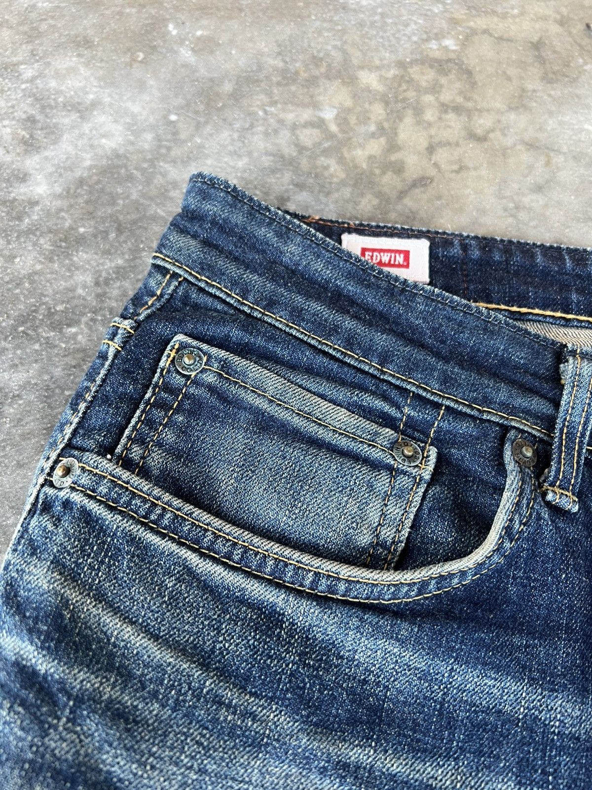If Six Was Nine Vintage Edwin Made In Japan Distress Jeans Size US 34 / EU 50 - 7 Thumbnail
