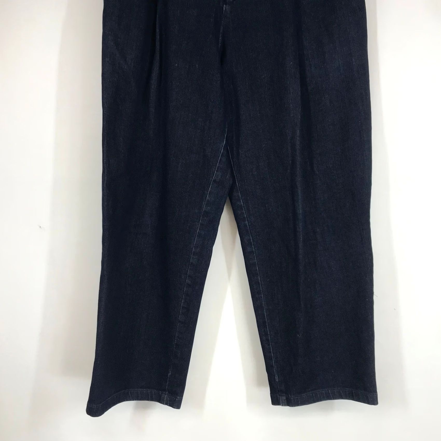 Muji MUJI Dark Wash Pleated Denim Trousers High Rise Straight Leg Indigo Pants Small Size 28" / US 6 / IT 42 - 3 Thumbnail