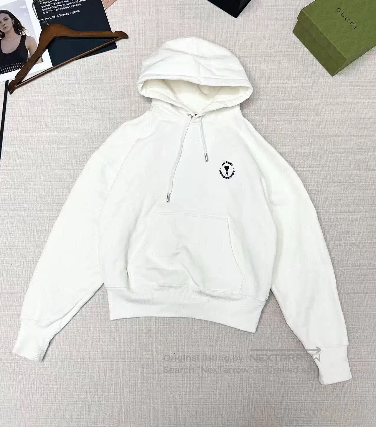 AMI AMI White Cotton Hooded Sweatshirt. Size US S / EU 44-46 / 1 - 1 Thumbnail