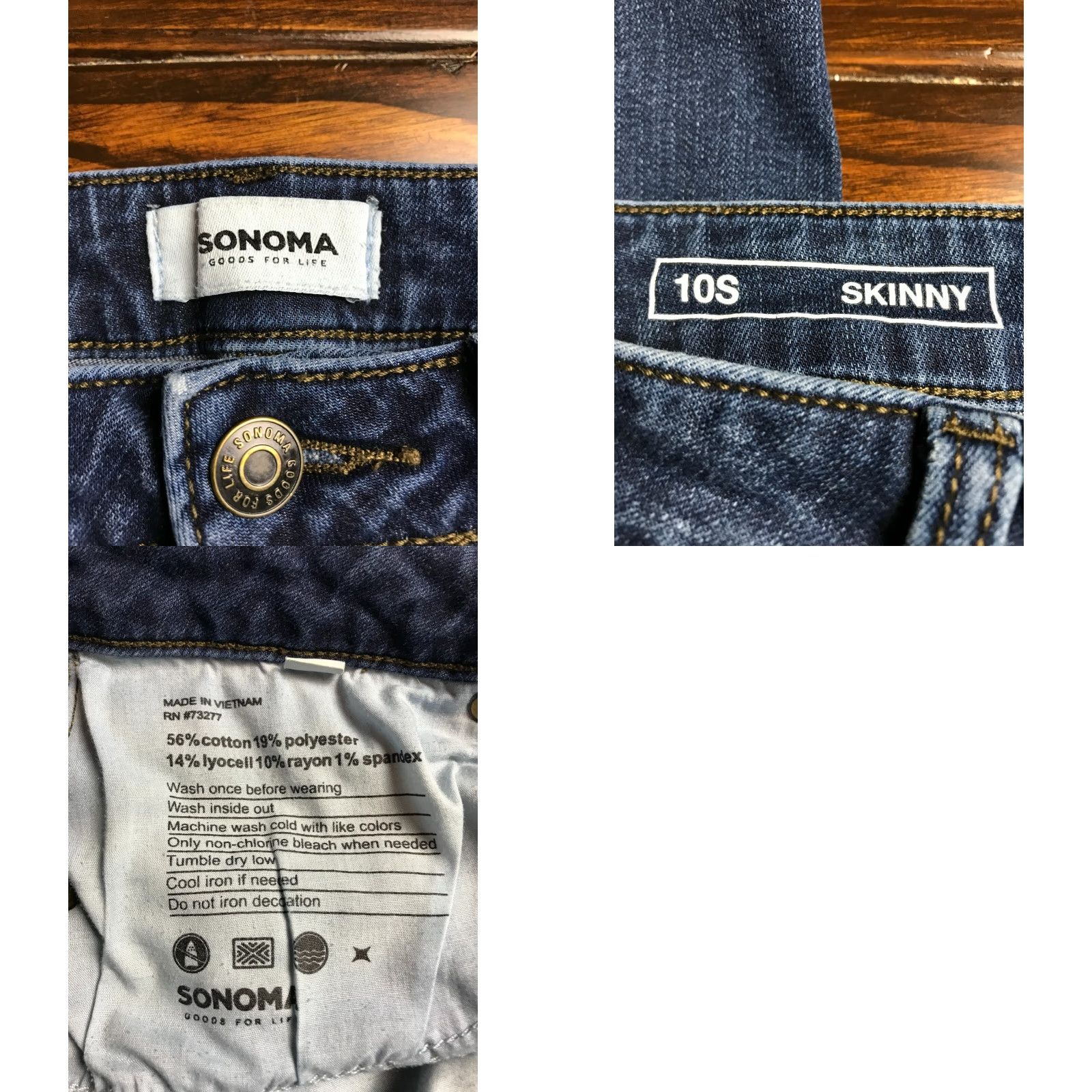 Vintage Sonoma Jeans Women's Size 10 Short Blue Denim Skinny Pockets Size 32" / US 10 / IT 46 - 8 Thumbnail