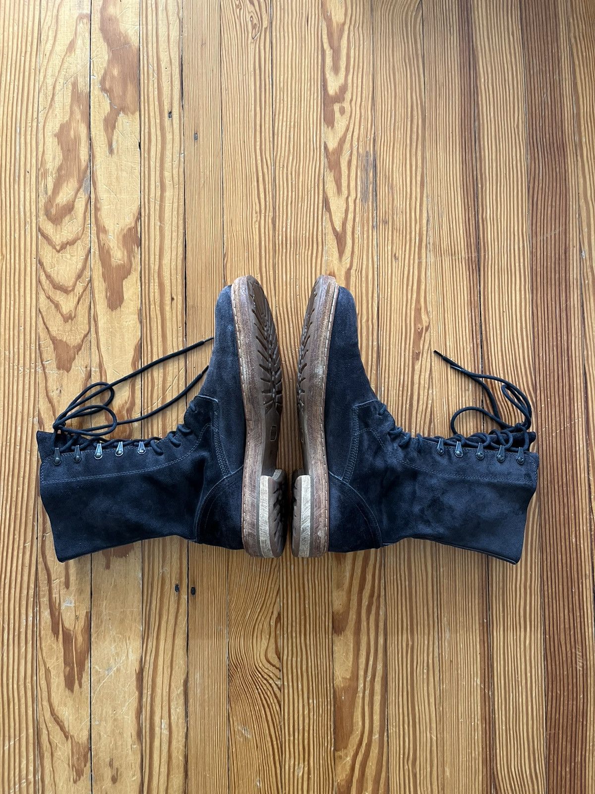 Ann Demeulemeester Ann Demeulemeester SS12 Fango Suede Combat Boots Black Size US 10.5 / EU 43-44 - 4 Thumbnail