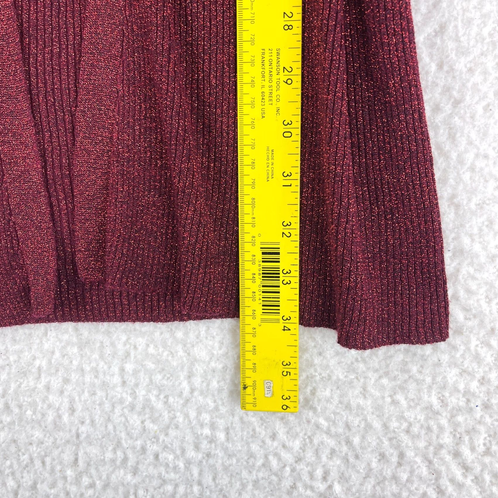 Vintage The Limited Cardigan Sweater Womens Medium Red Shimmer Open Front Knit Long Sleeve Size M / US 6-8 / IT 42-44 - 7 Thumbnail