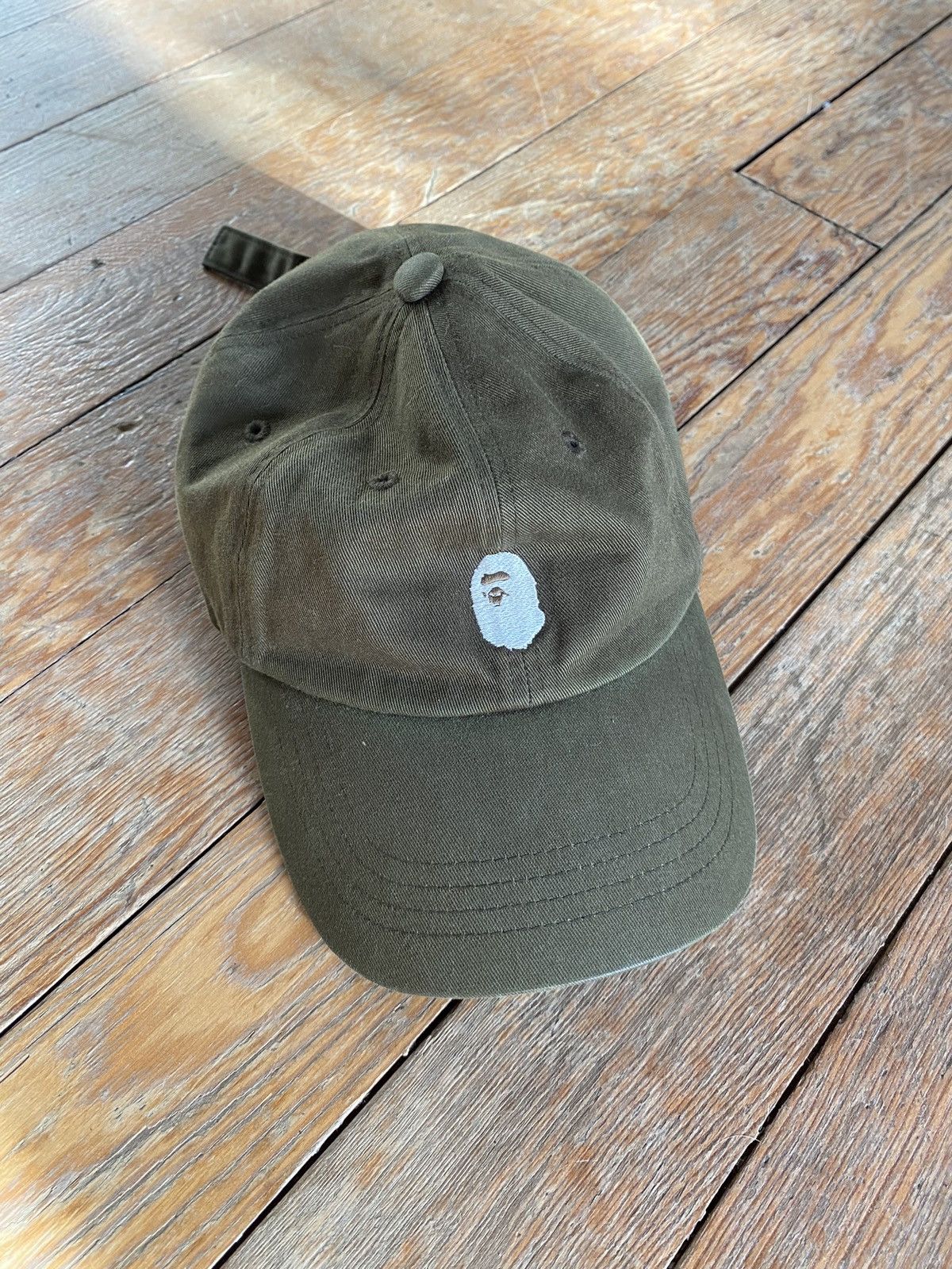 image of Bape One Point Panel Cap in Olive, Men's