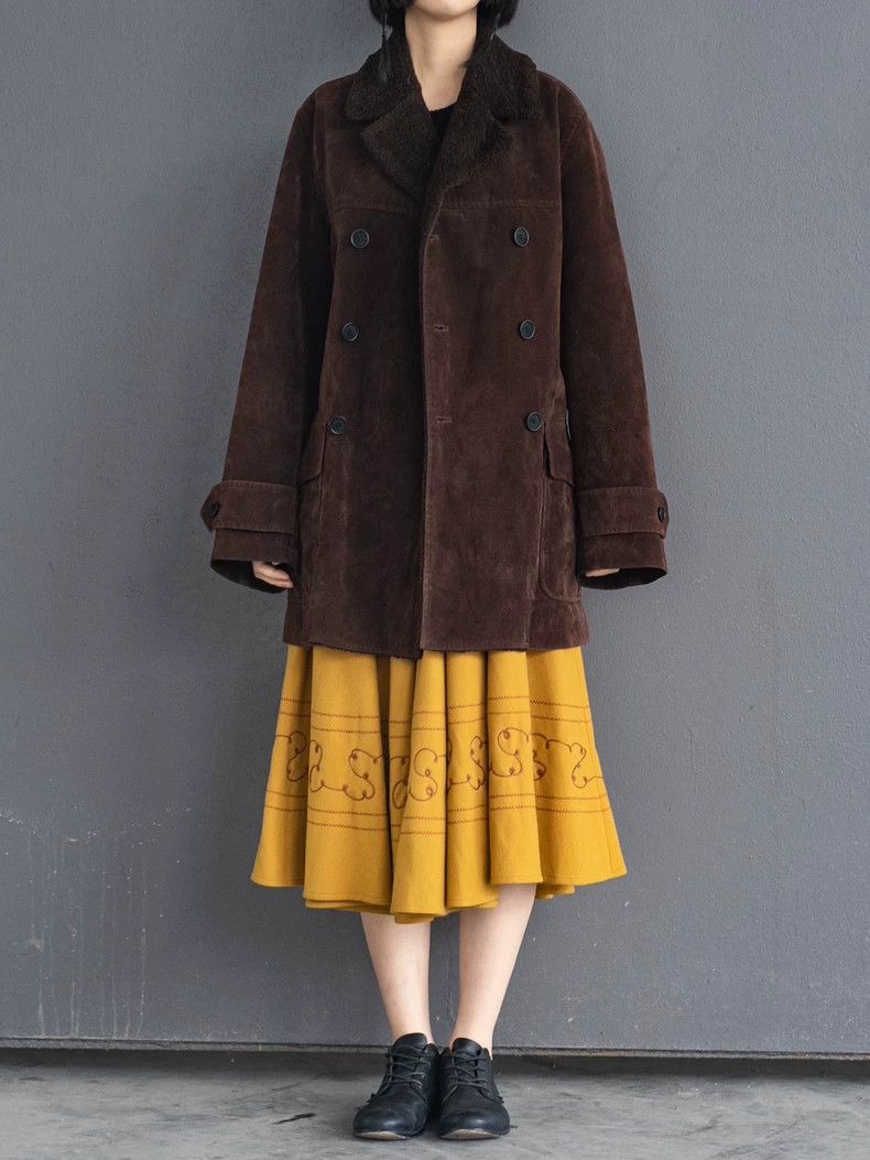 Kenzo KENZO Brown suede fur collar coat vintage Size M / US 6-8 / IT 42-44 - 1 Thumbnail