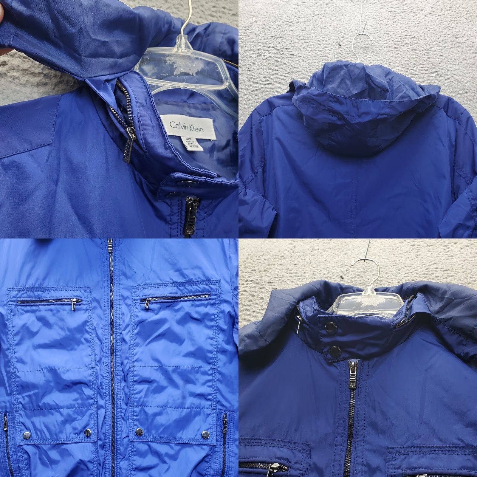Calvin Klein Calvin Klein Lightweight Jacket Womens Small Blue Lined Packable Hood Full Zip Windbreaker, 100% Polyester, Regular, Blue, Size S Womens Size S / US 4 / IT 40 - 8 Thumbnail