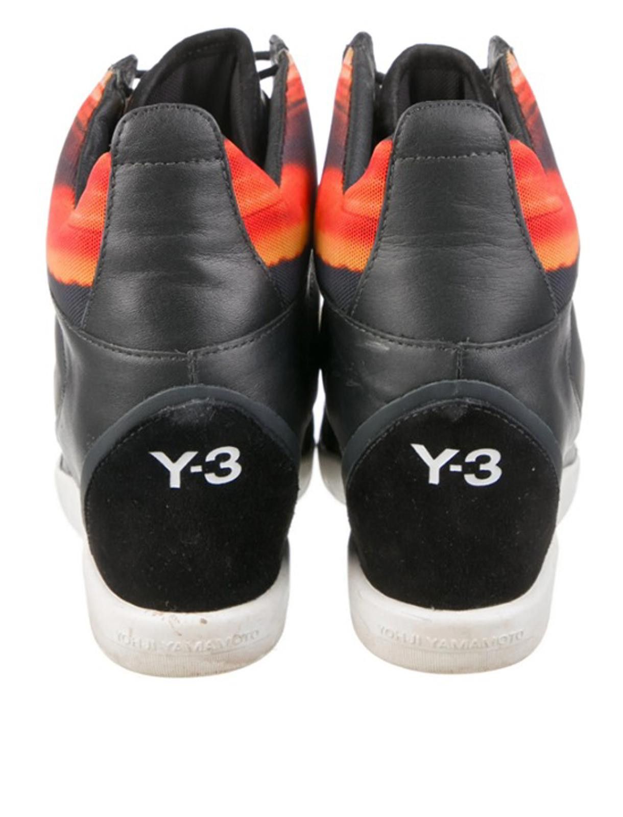 Y-3 Y-3 Leather Wedge Sneakers - SIZE 7.5 Size US 7.5 / IT 37.5 - 4 Thumbnail