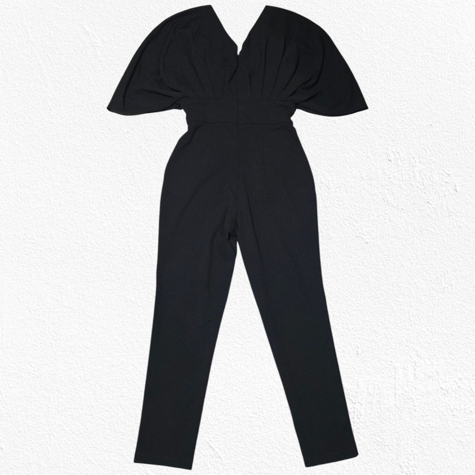 Other Black V Neck Drape Sleeve Jumpsuit Size XS Size 26" / US 2 / IT 38 - 13 Thumbnail