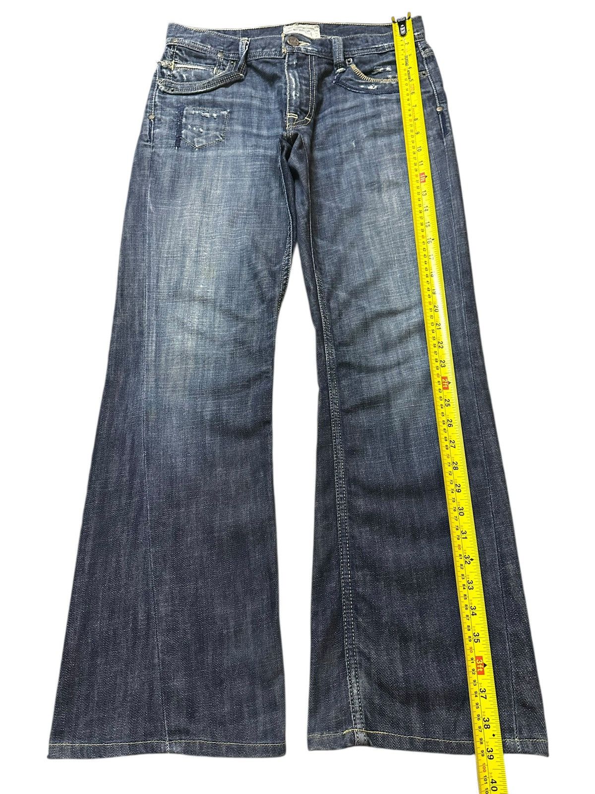 Taverniti Vintage Italy Taverniti Blue Wash Style Wide Leg Jeans Size US 31 - 13 Thumbnail
