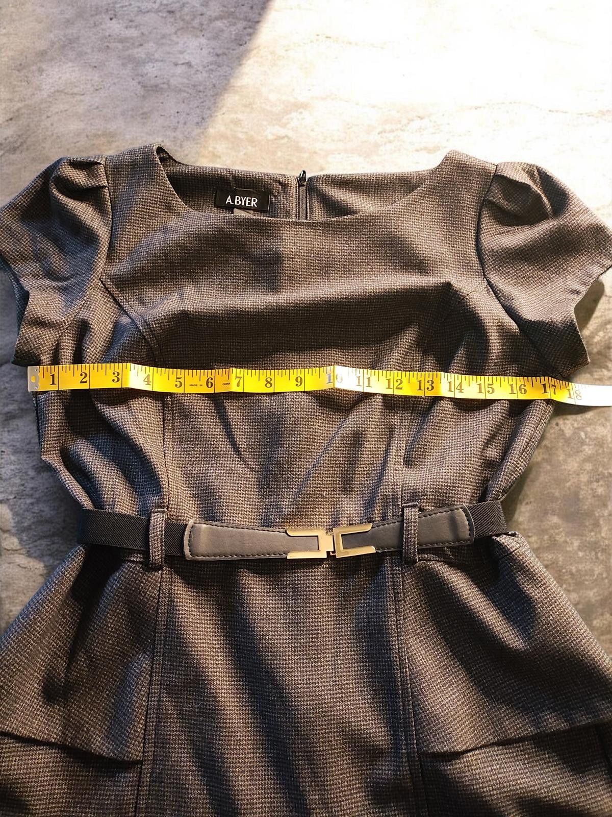 Other A. Byer Size 9 Gray Belted Peplum Dress Size M / US 6-8 / IT 42-44 - 6 Thumbnail