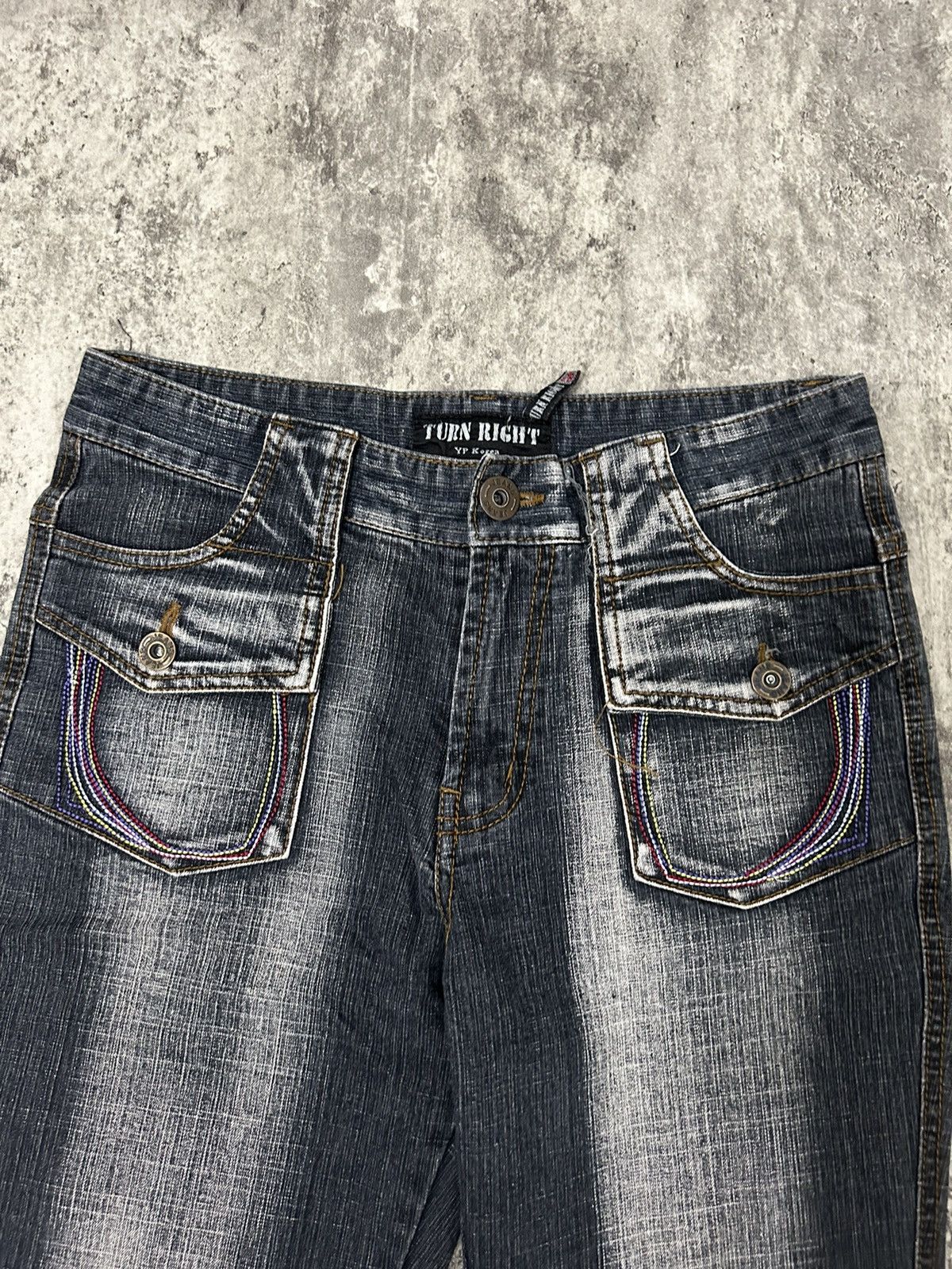 If Six Was Nine × Japanese Brand × Le Grande Bleu (L.G.B.) Turn Right Black Wash Flare Pants Size US 28 / EU 44 - 6 Thumbnail
