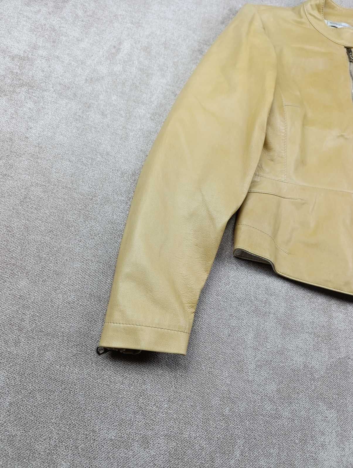 Brunello Cucinelli BRUNELLO CUCINELLI WOMENS LEATHER JACKET WHITE CREAM Size L / US 10 / IT 46 - 8 Thumbnail