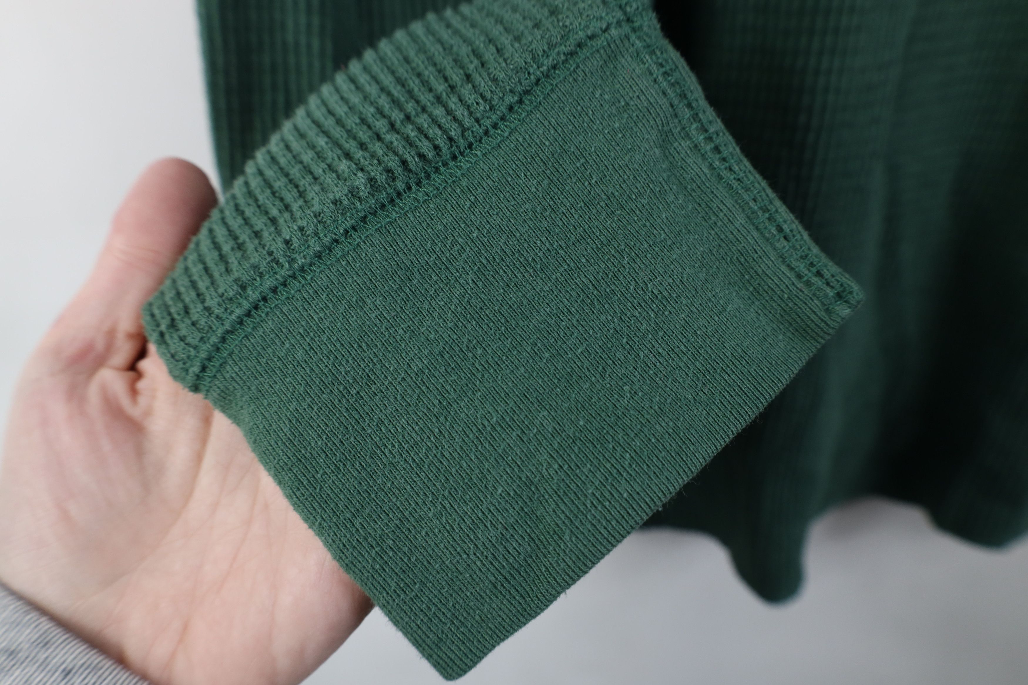 Gap Vintage Y2K Gap Waffle Knit Long Sleeve T-Shirt Green Size US L / EU 52-54 / 3 - 7 Thumbnail