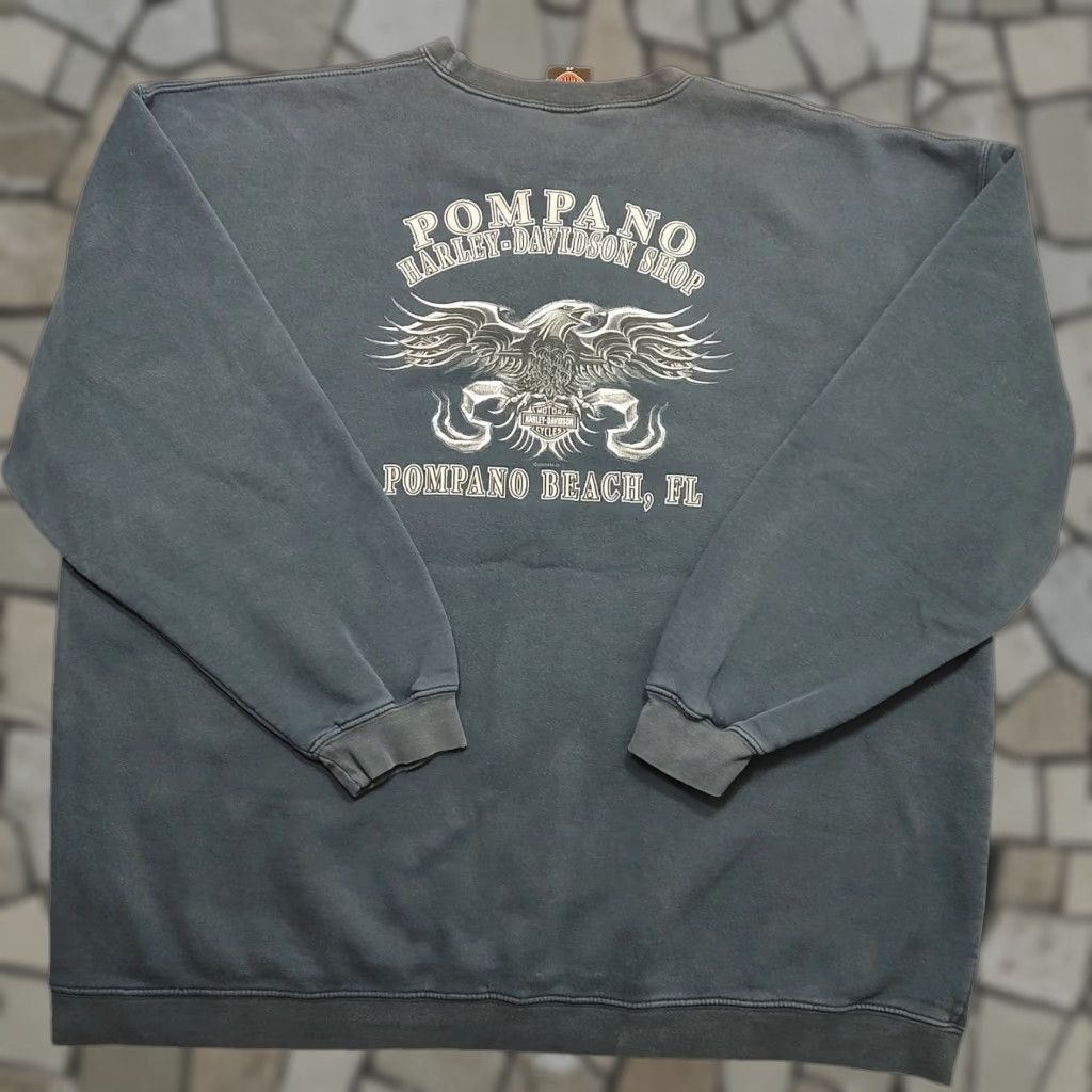 Harley Davidson VINTAGE Harley-Davidson Sweatshirt Mens 3XL Black Crewneck Eagle 2005 Y2K Biker Size US XXL / EU 58 / 5 - 1 Thumbnail