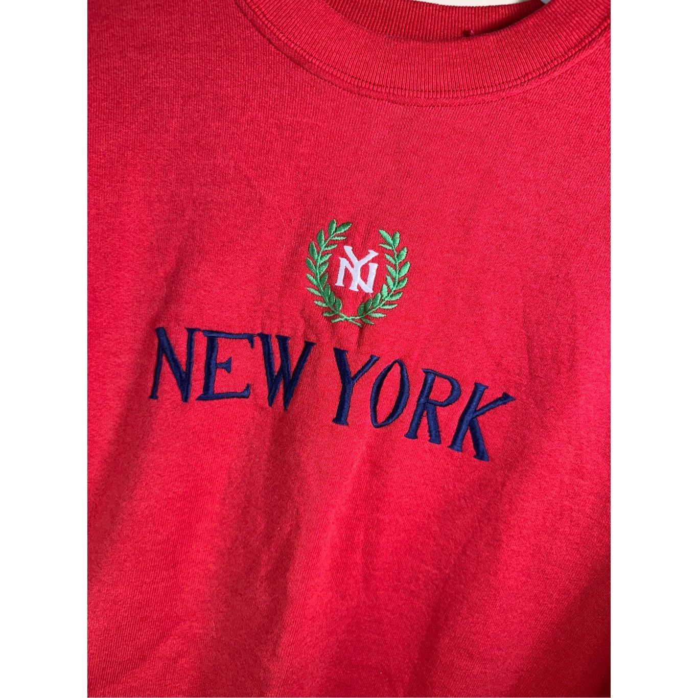 Fruit Of The Loom XL 1980s New York Yankees Red Sweatshirt Crewneck Red Fire R Size US XL / EU 56 / 4 - 2 Thumbnail