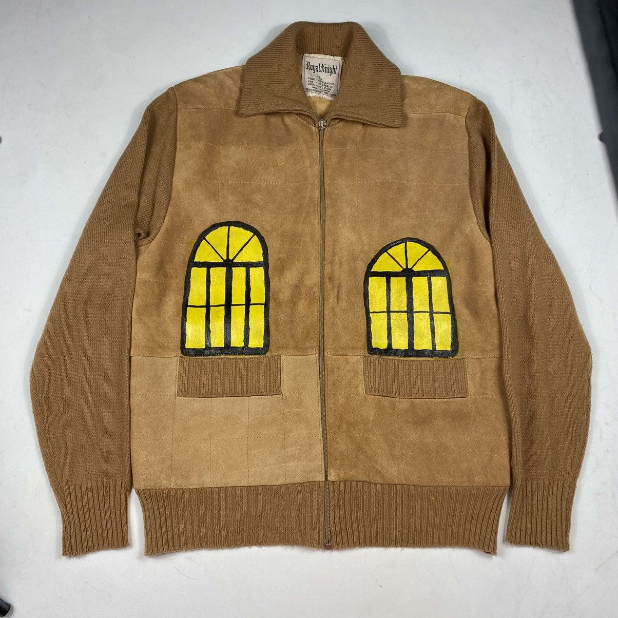 Other Vintage 70s Leather Jacket Art Custom Patchwork Zip-Up Size US M / EU 48-50 / 2 - 1 Thumbnail