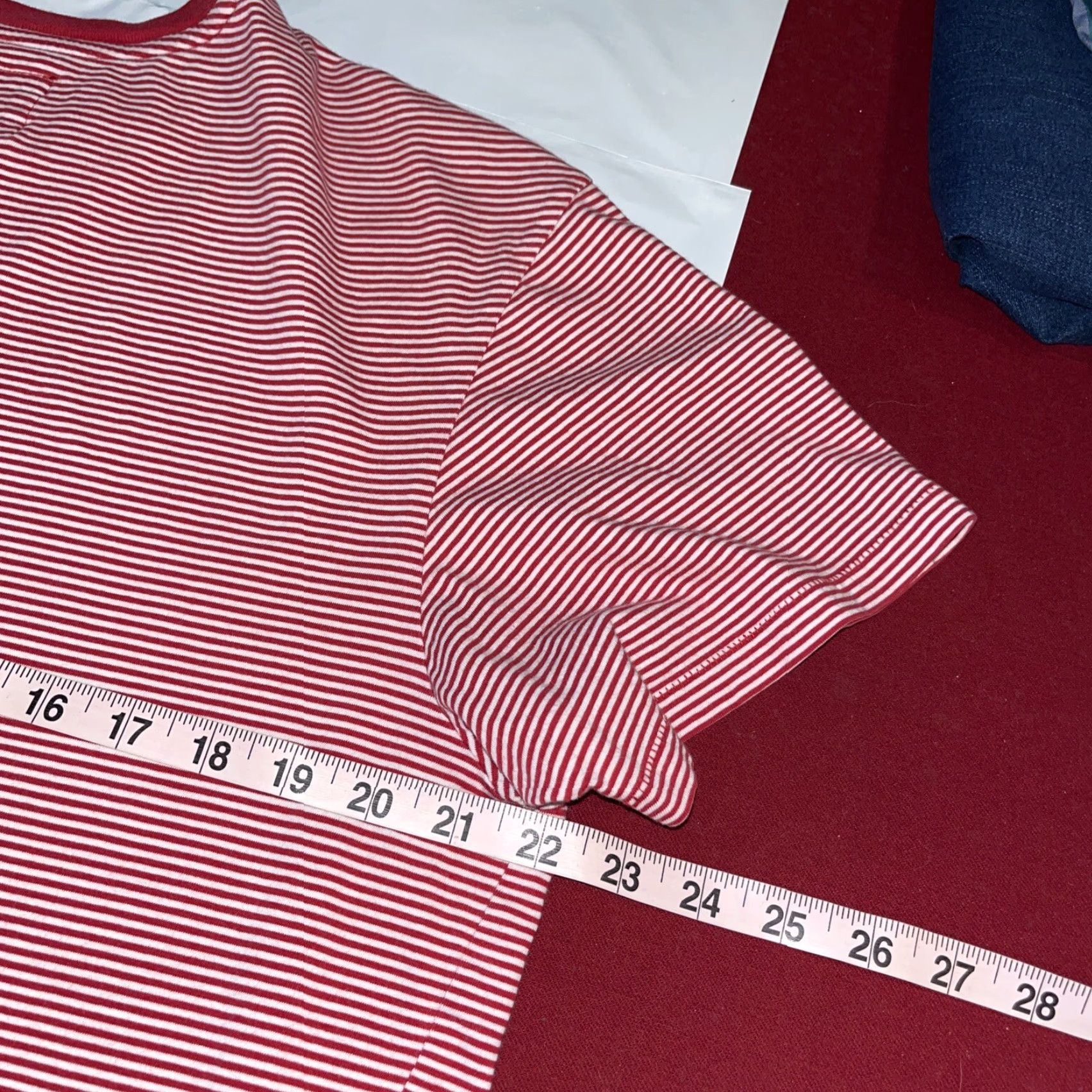 Guess VINTAGE Guess RED Striped T Shirt Mens XL Embroidered Spellout Pocket Y2K Preppy Size US XL / EU 56 / 4 - 6 Thumbnail