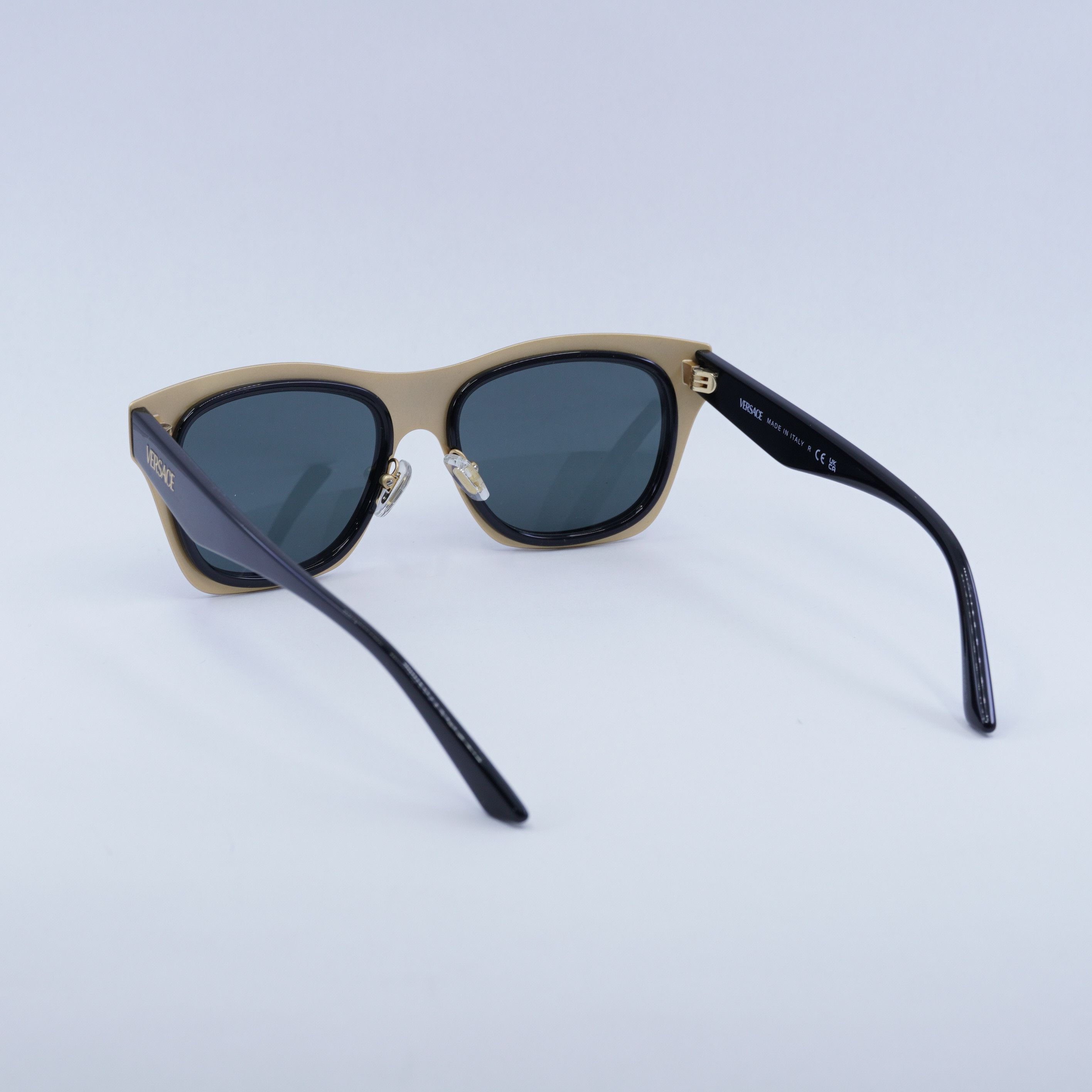 Versace Versace VE2272 GB1/87 Sunglasses Black/Gold Square Frame Size ONE SIZE - 4 Thumbnail