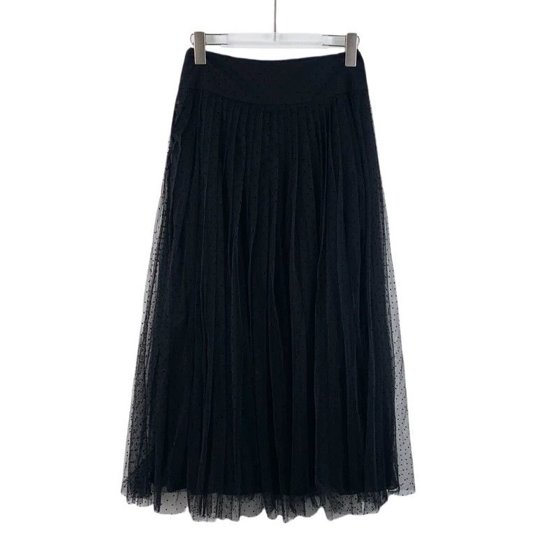 Dior Dior Black polka dot full-printed mulberry silk mesh skirt Size 24" / US 00 / IT 34 - 1 Thumbnail