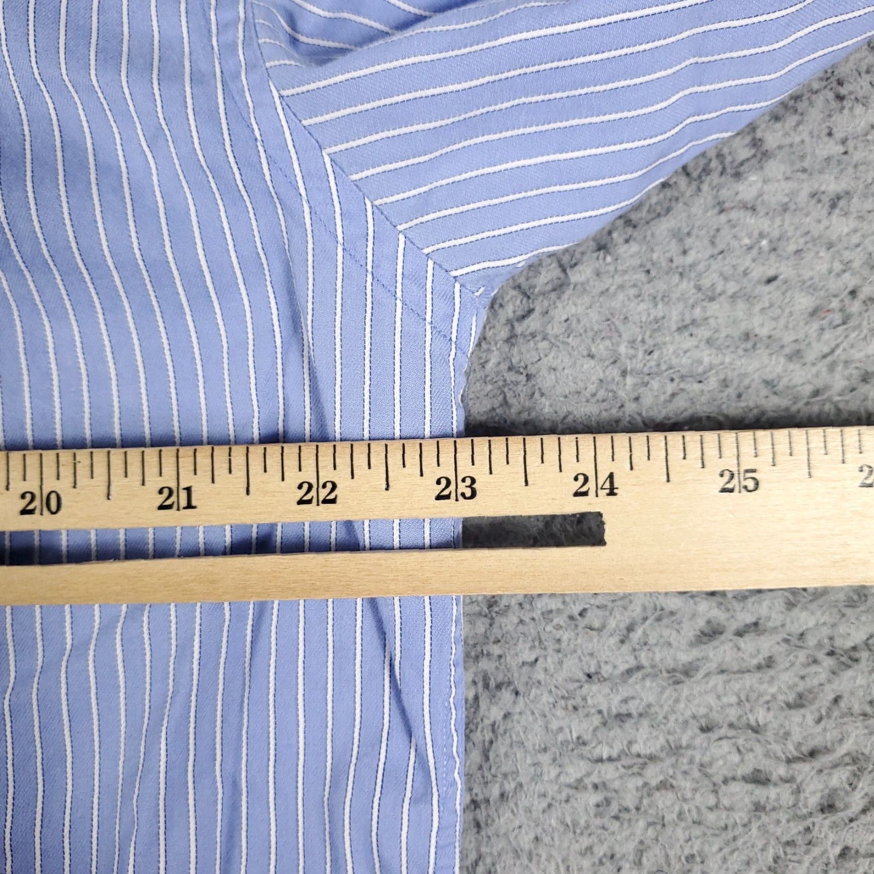 Tommy Hilfiger Tommy Hilfiger Dress Shirt Mens 15.5 Blue Striped Button Up Long Sleeve Casual Business Regular Size 40R - 5 Thumbnail