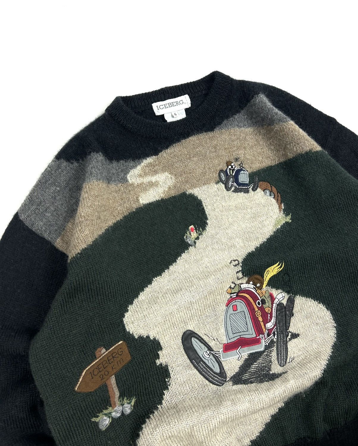 Iceberg rare Iceberg 90s Cartoon Racing Wool Sweater Vintage Italy Size US L / EU 52-54 / 3 - 7 Thumbnail