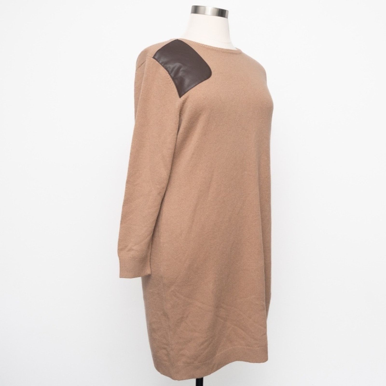 Lauren Ralph Lauren Lauren Ralph Lauren. Faux-Leather-Trim Wool-Cashmere Dress. Size XXL / US 16-18 / IT 52-54 - 7 Thumbnail