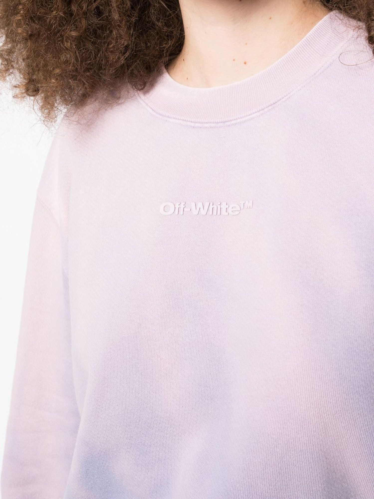 Off-White o1gr1nt1124 Laundry Crop Crewneck Sweatshirt in Lilac Size S / US 4 / IT 40 - 5 Thumbnail