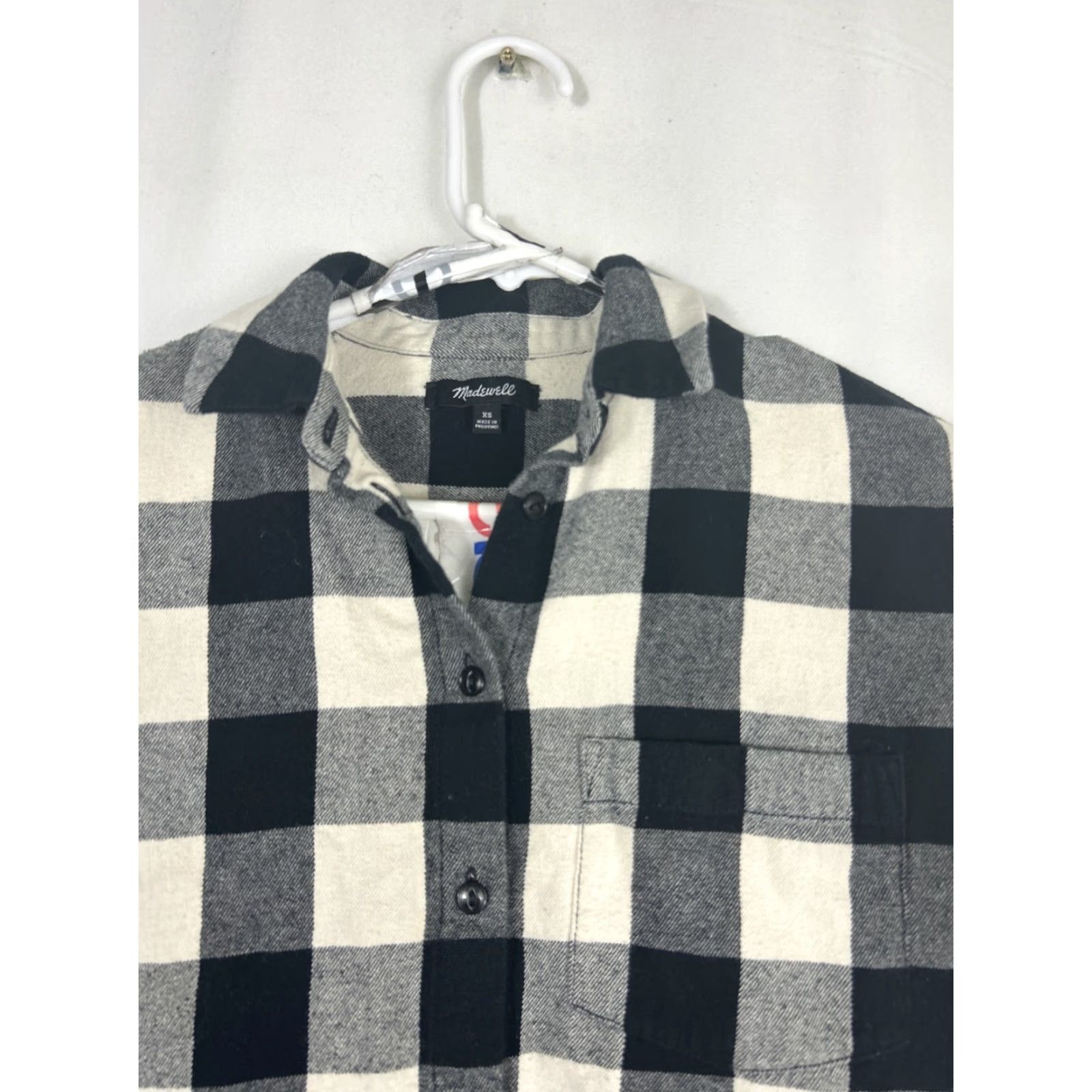 Madewell Madewell Womens XS Button-Up Shirt Plaid Black White Lightweight Flannel Shirt XS Womens Multicolor Size XS / US 0-2 / IT 36-38 - 3 Thumbnail