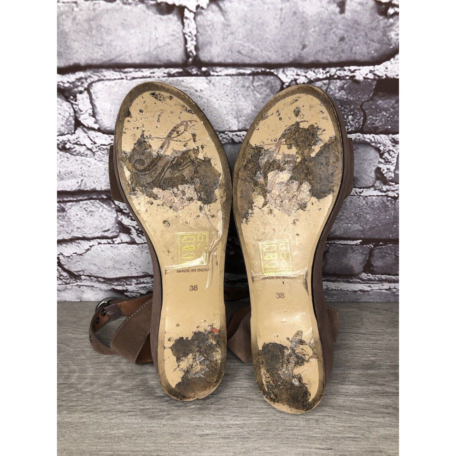 Free People Free People Plum Taupe Suede Platform Ankle Strap Sandals Wo Size US 8 / IT 38 - 19 Thumbnail