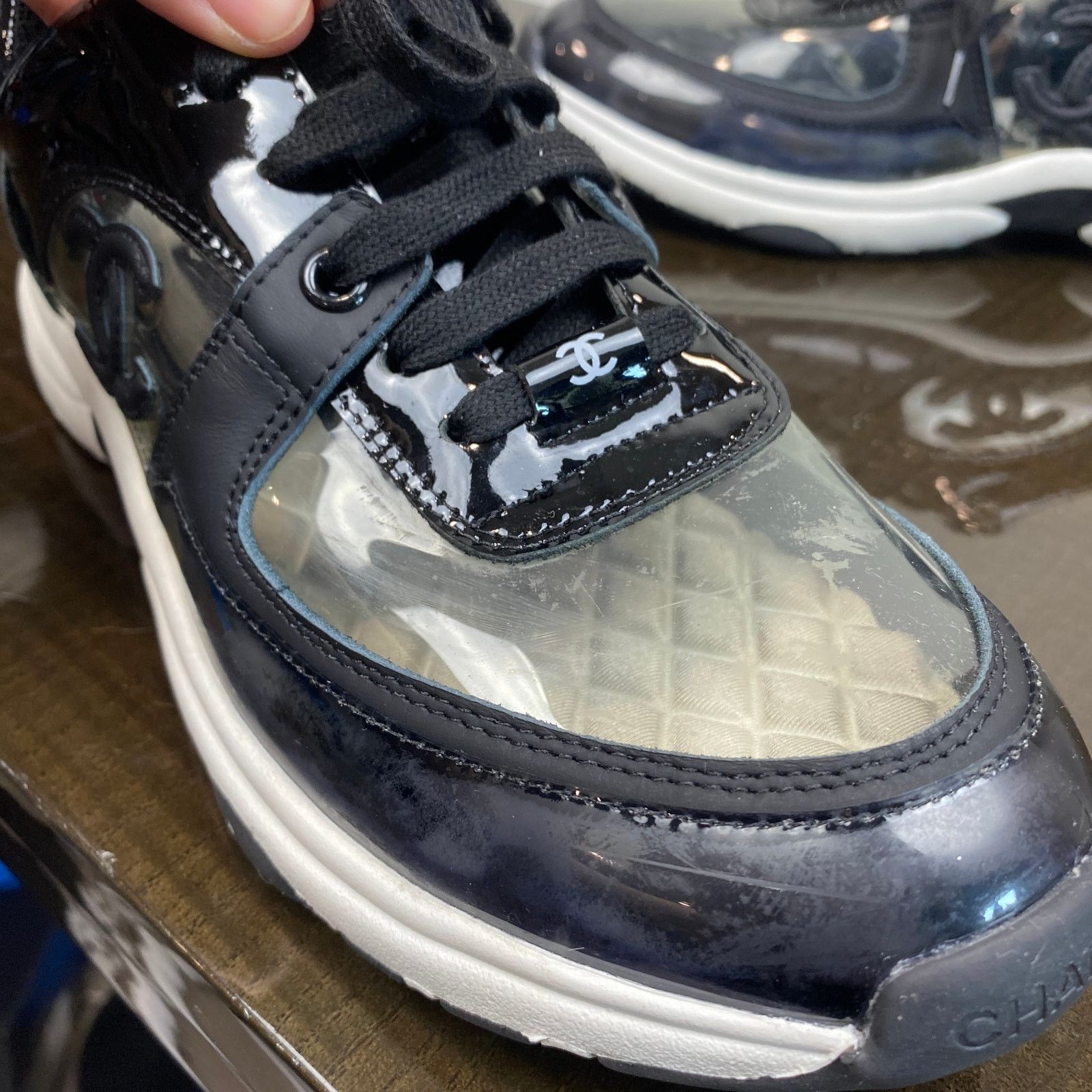 Chanel Chanel CC PVC Leather See Through Sneakers Shoes Women's 39 Size US 9 / IT 39 - 11 Thumbnail