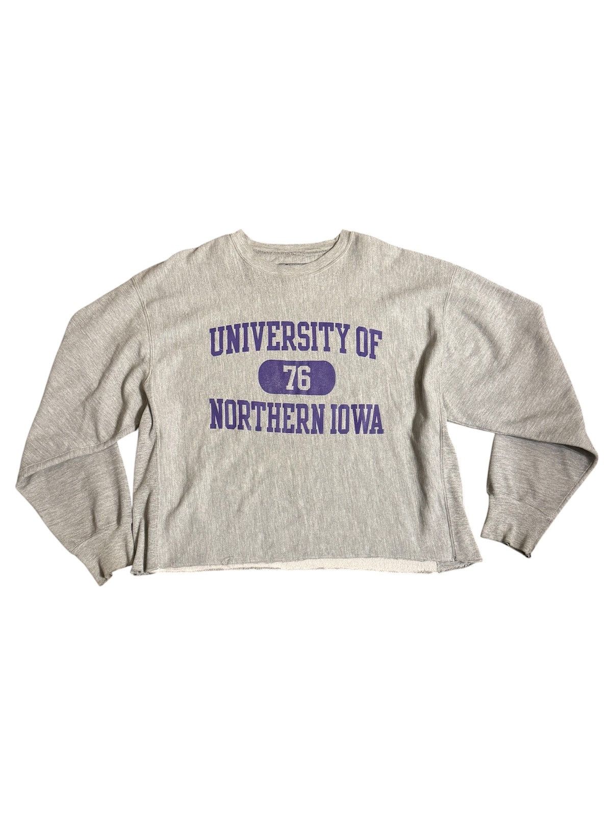 Champion Vintage University of Northern Iowa Cropped Gray Crewneck Size US XL / EU 56 / 4 - 1 Thumbnail