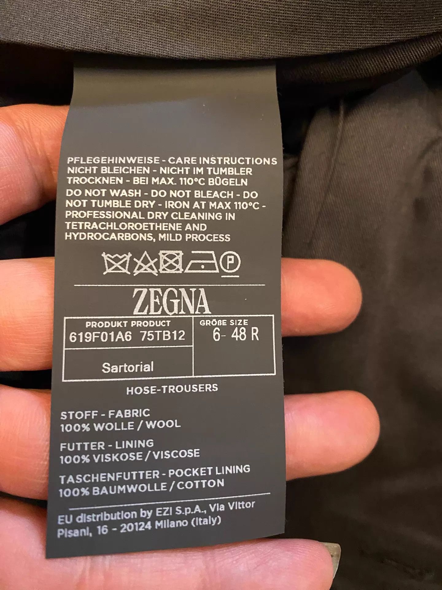 Ermenegildo Zegna Zegna Main Line 100% Wool Charcoal Dress Pants 48 Size US 32 / EU 48 - 8 Thumbnail