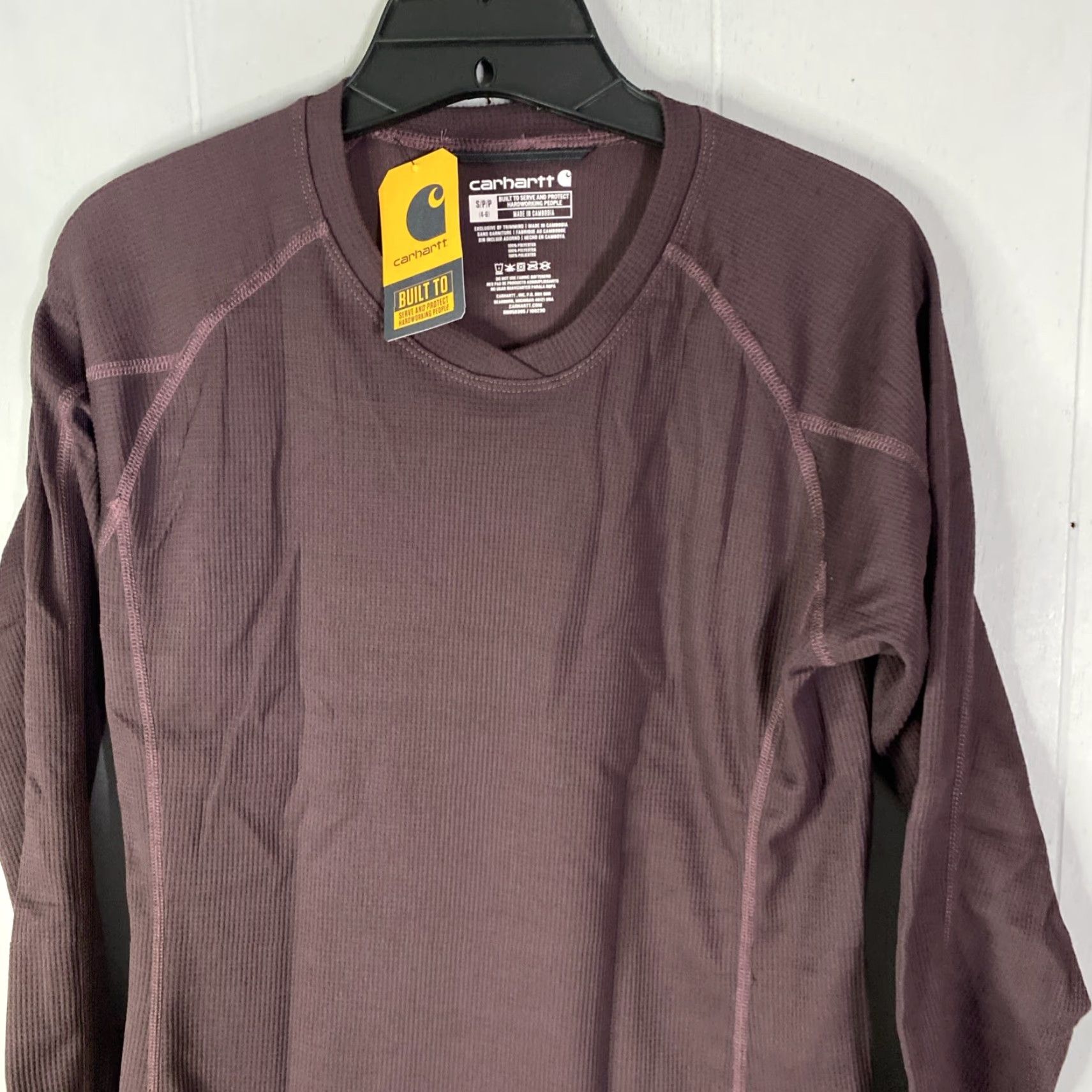 Carhartt Carhartt Force Midweight Base Layer Tec Crewneck Deep Wine MSRP 9.99 S Women Long Sleeve Pullover Logo Thermal Workwear Casual Travel Size S / US 4 / IT 40 - 7 Thumbnail