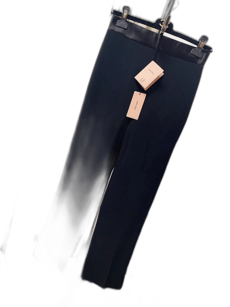 Prada Miu Miu Black Bow Pants Size 40 Size 40" / US 18 - 1 Thumbnail