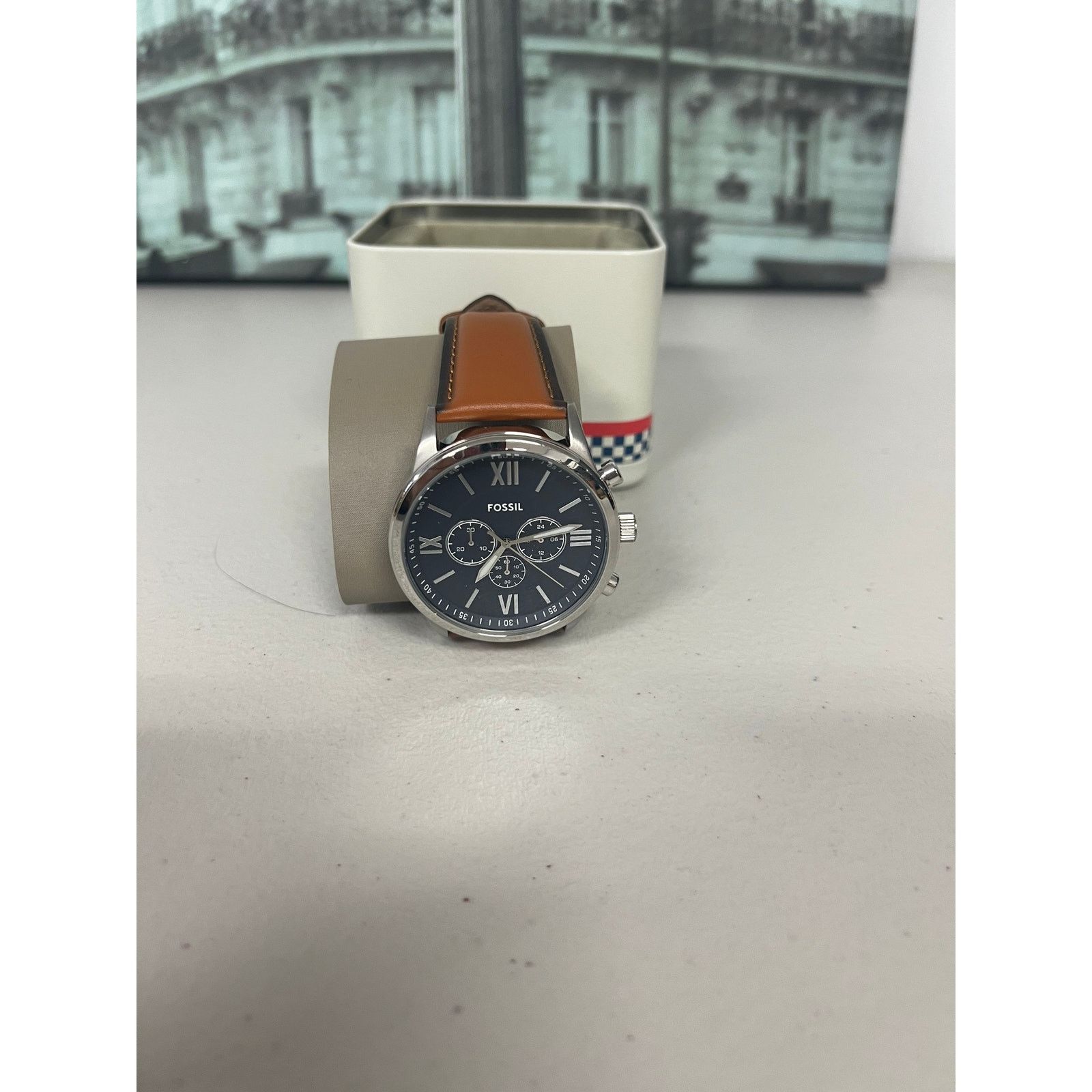 Fossil Fossil BQ2125IE Flynn Chronograph Brown Leather Men's Watch Size ONE SIZE - 2 Thumbnail
