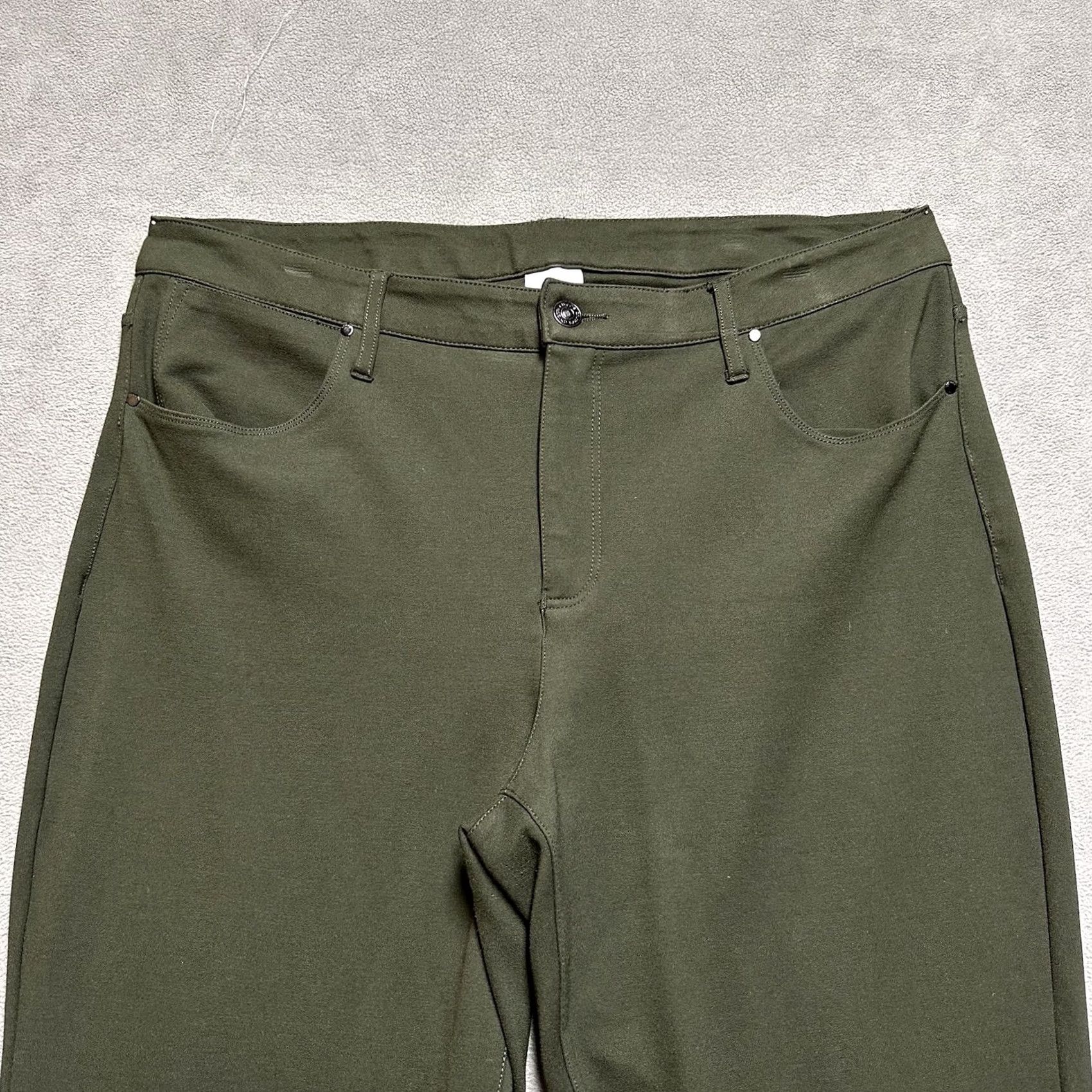 Vintage Chico's Pants Womens 14R Green Ponte Straight Leg Work Career Stretch Size 36" / US 14 / IT 50 - 3 Thumbnail
